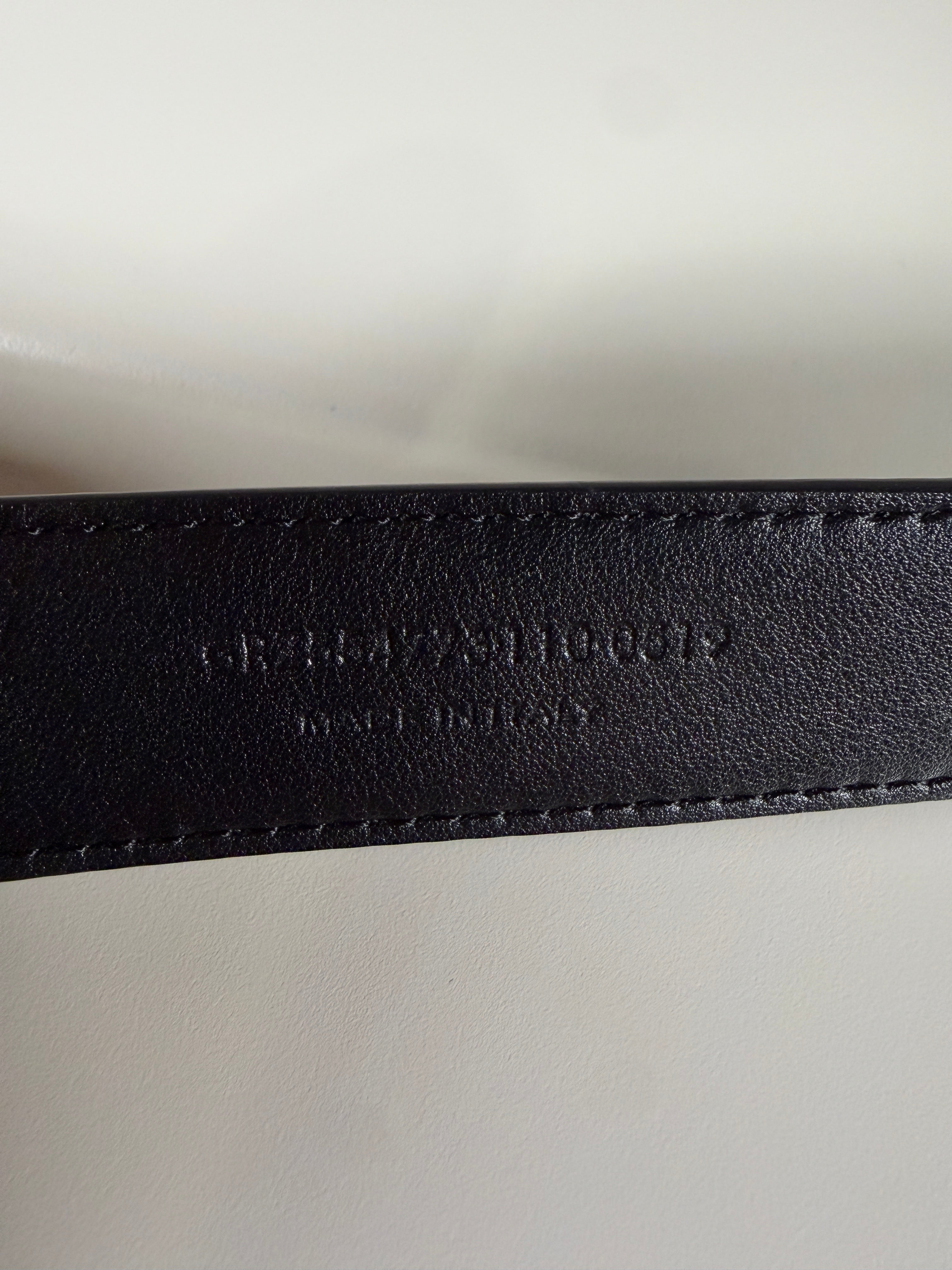Saint Laurent Mini YSL Black Leather Belt