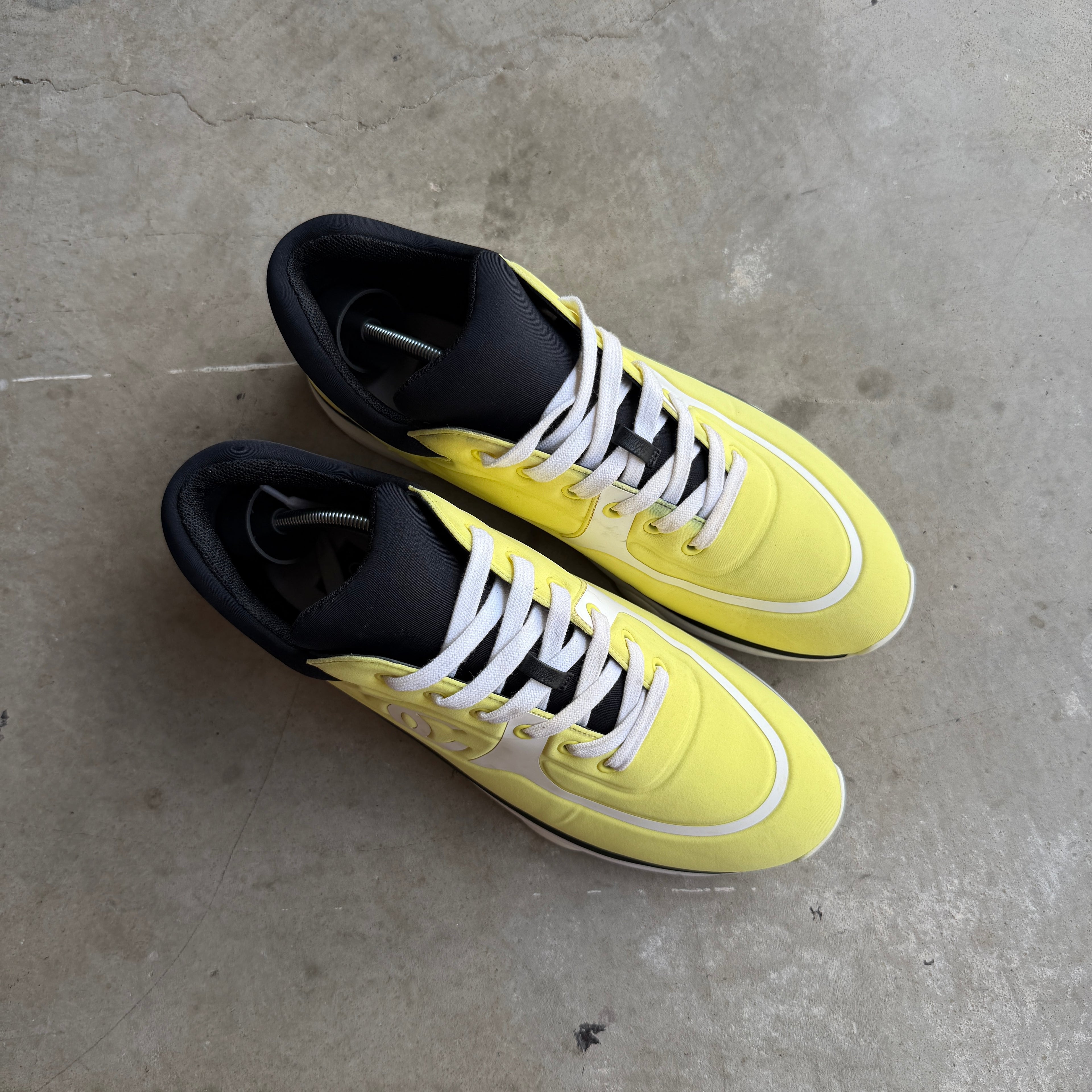 Chanel Neon Yellow Neoprene Runners 42/9