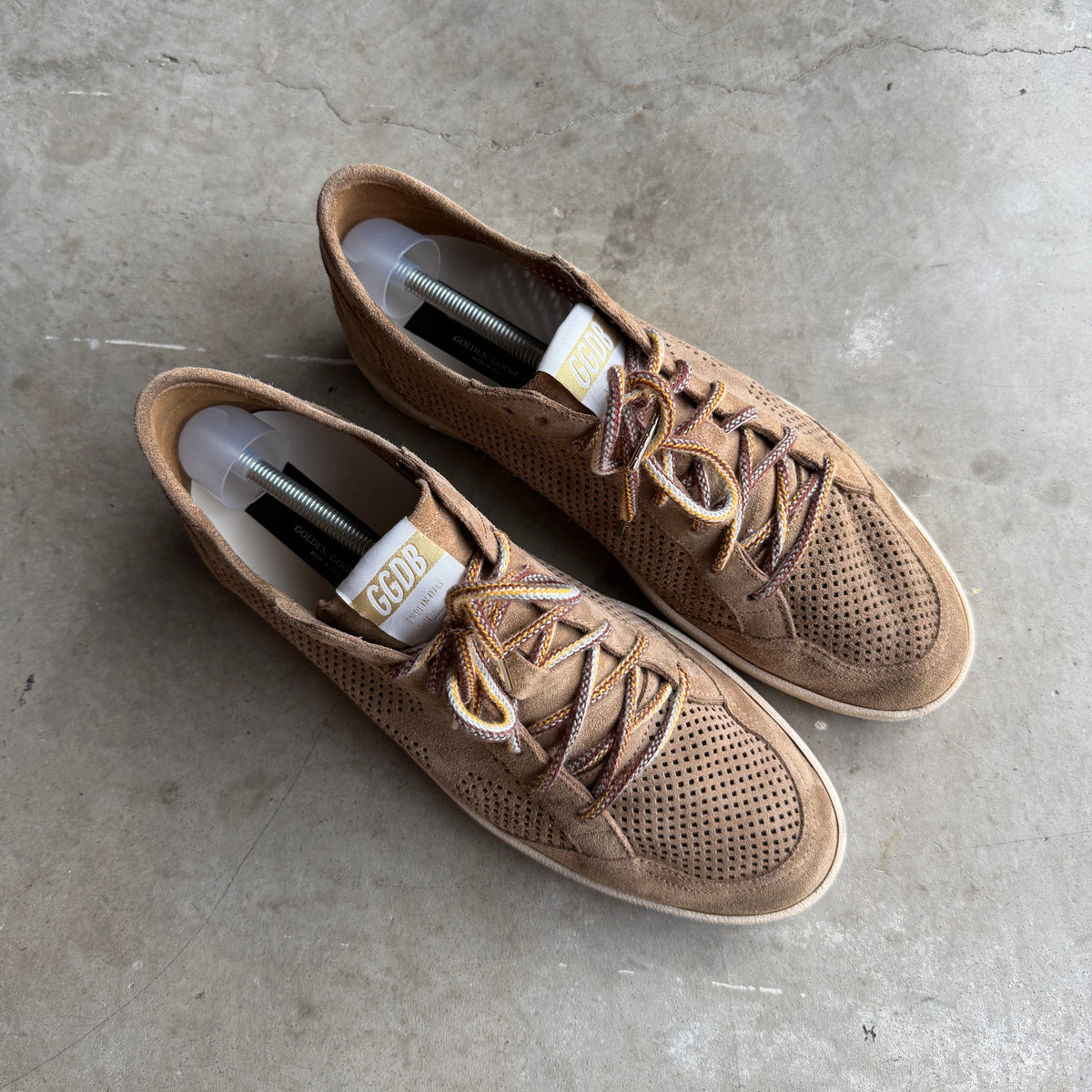 Golden Goose Perforated Suede Brown Ballstars 44/11