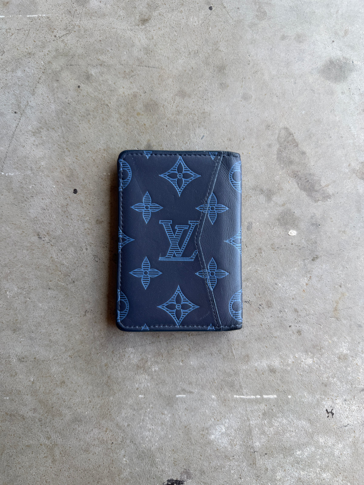 Louis Vuitton Blue Shadow Monogram Pocket Organizer Wallet