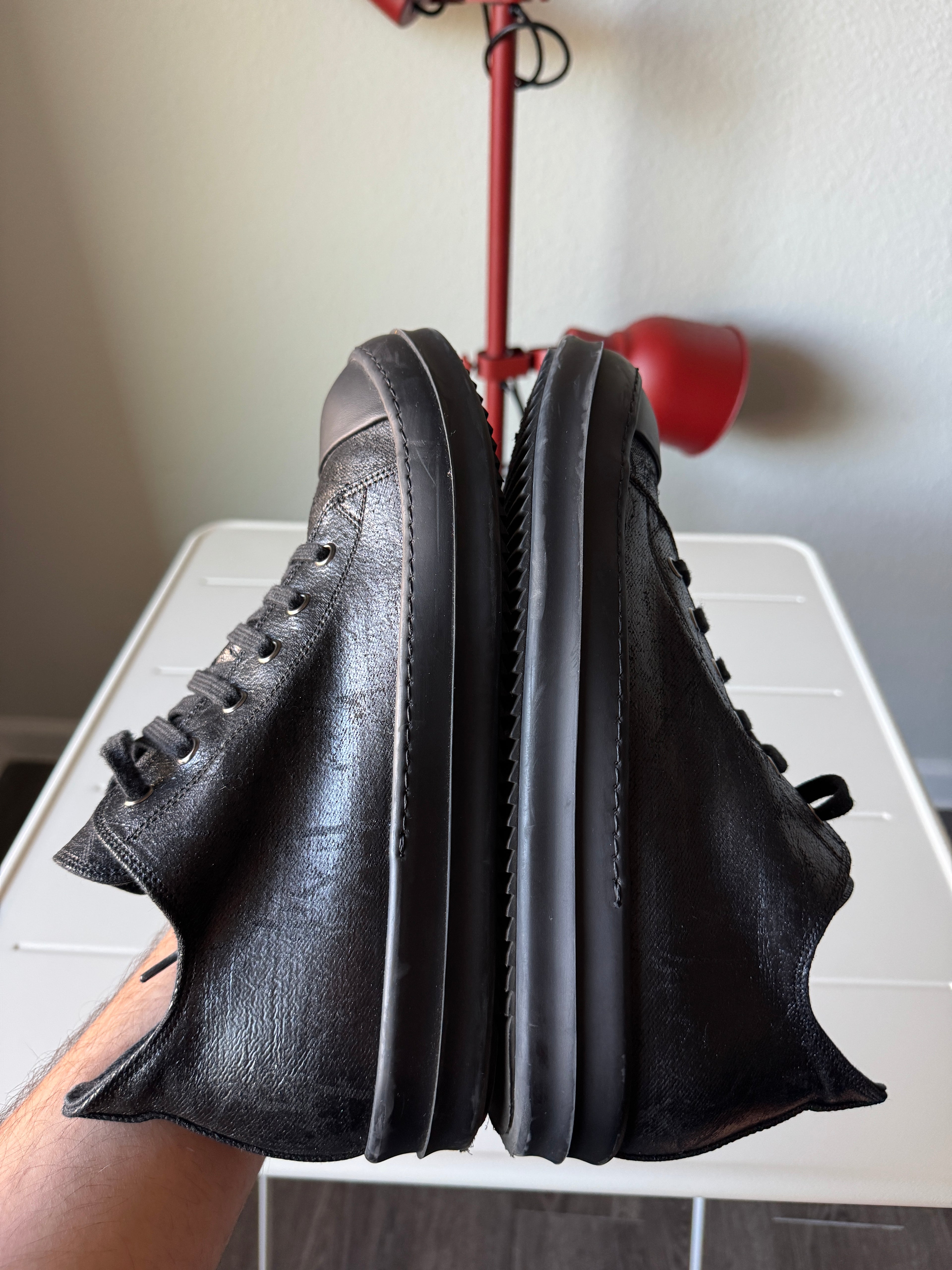 Rick Owens Triple Black Waxed Ramones 43/10