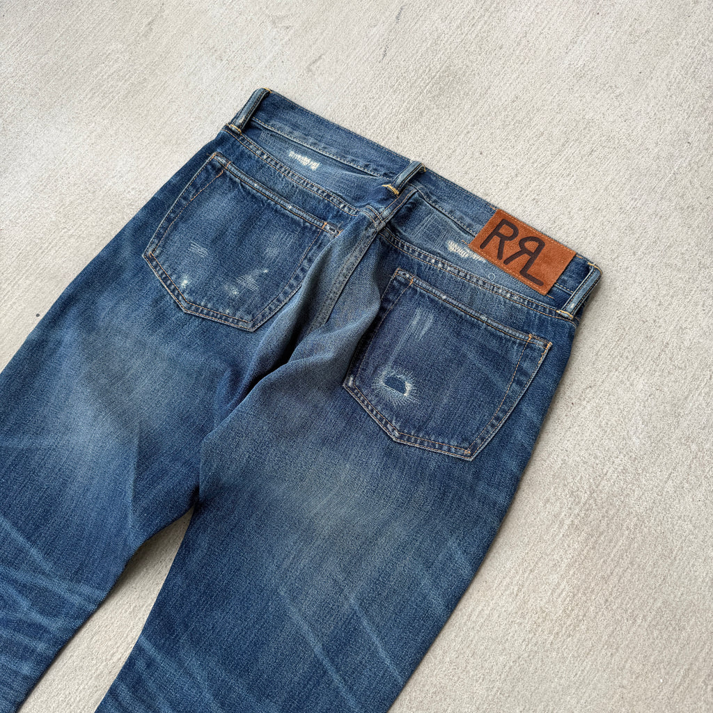 Double RL Ralph Lauren Distressed Slevedge Denim 30x31