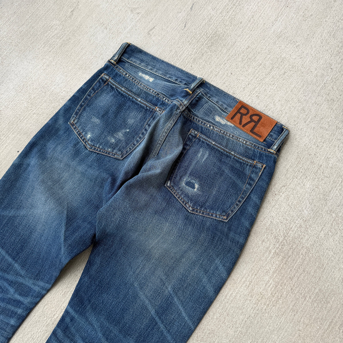 Double RL Ralph Lauren Distressed Slevedge Denim 30x31