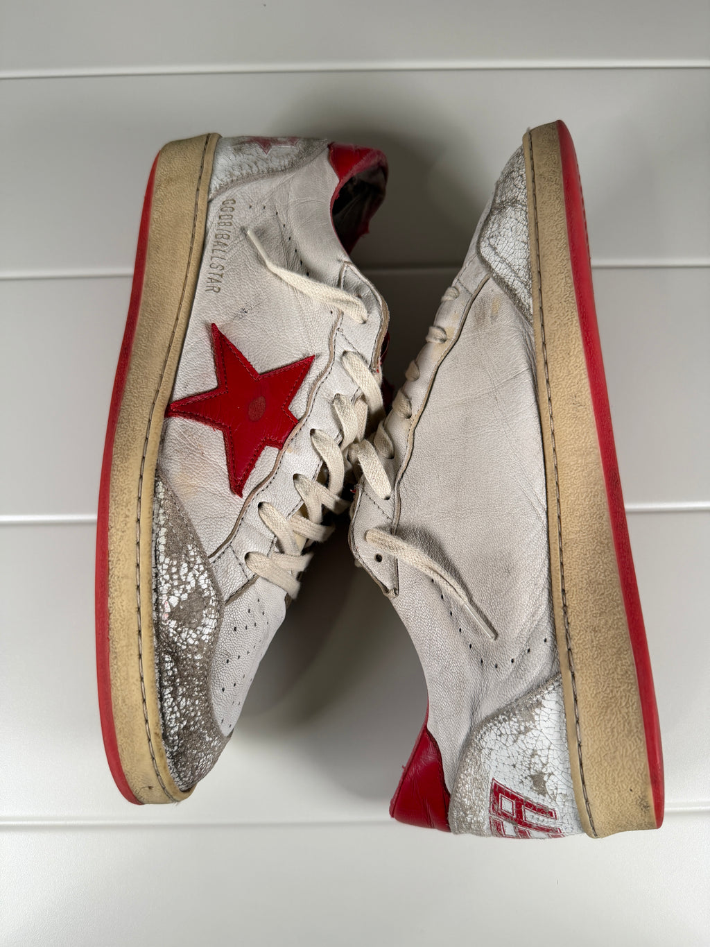 Golden Goose Red White Ballstar Sneakers 43/10