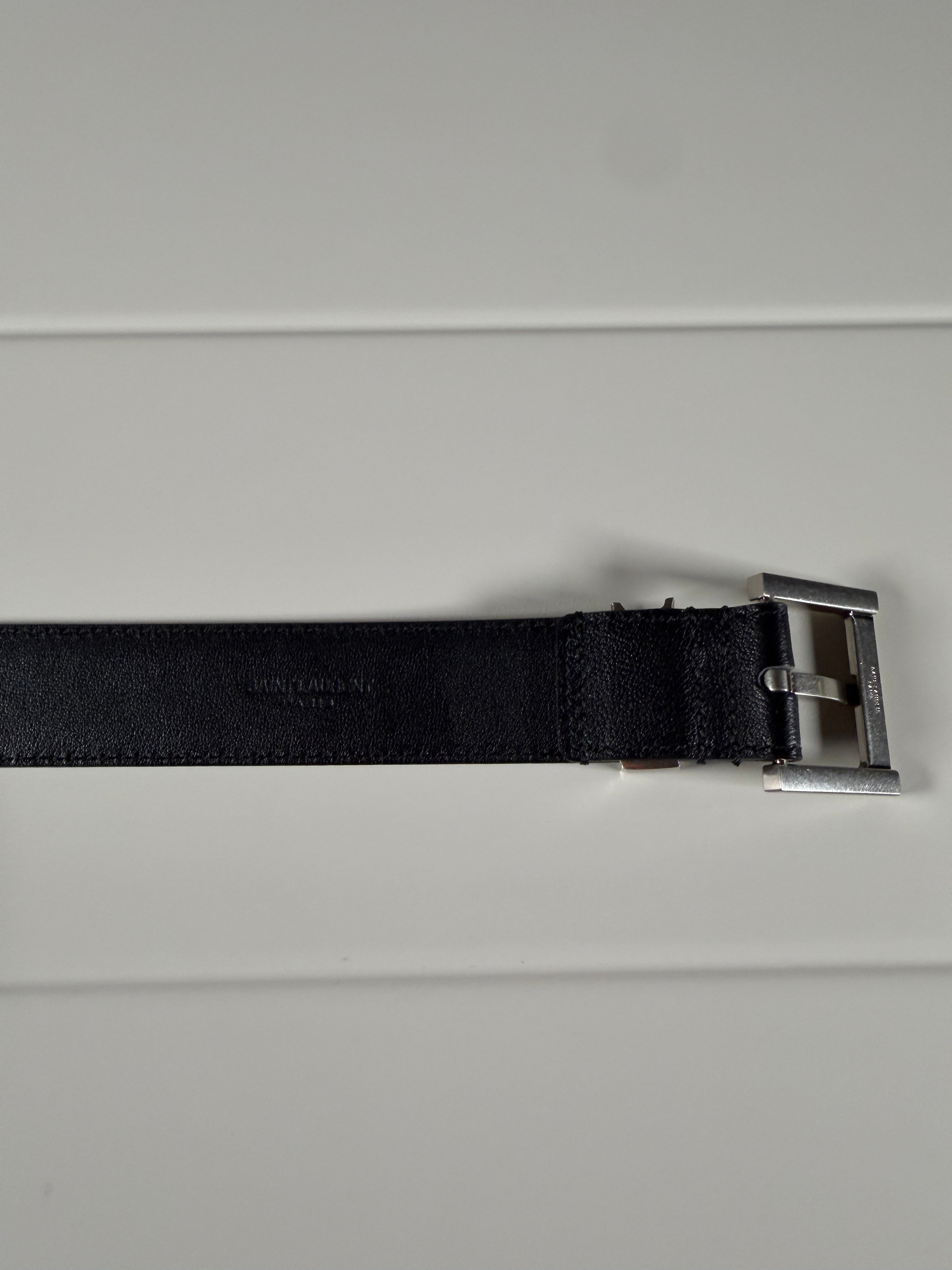 Saint Laurent Mini YSL Logo Leather Belt