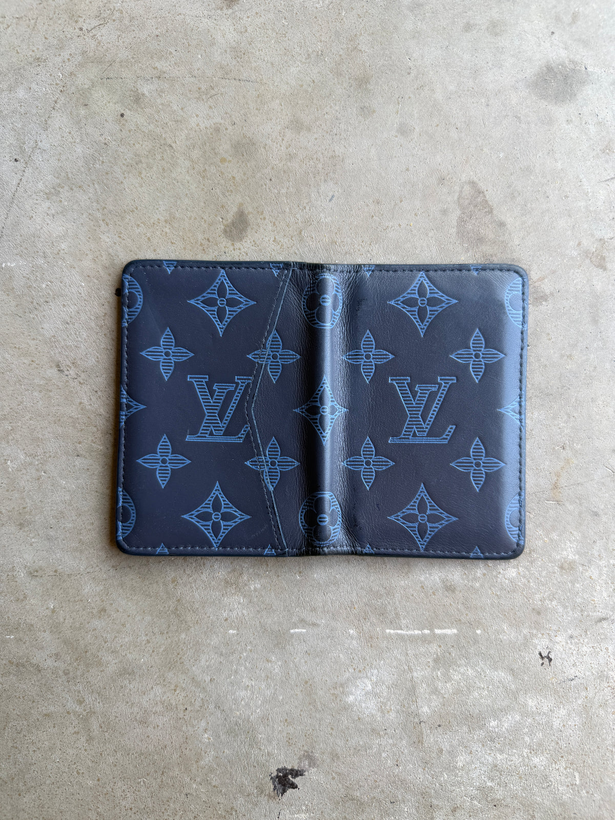 Louis Vuitton Blue Shadow Monogram Pocket Organizer Wallet