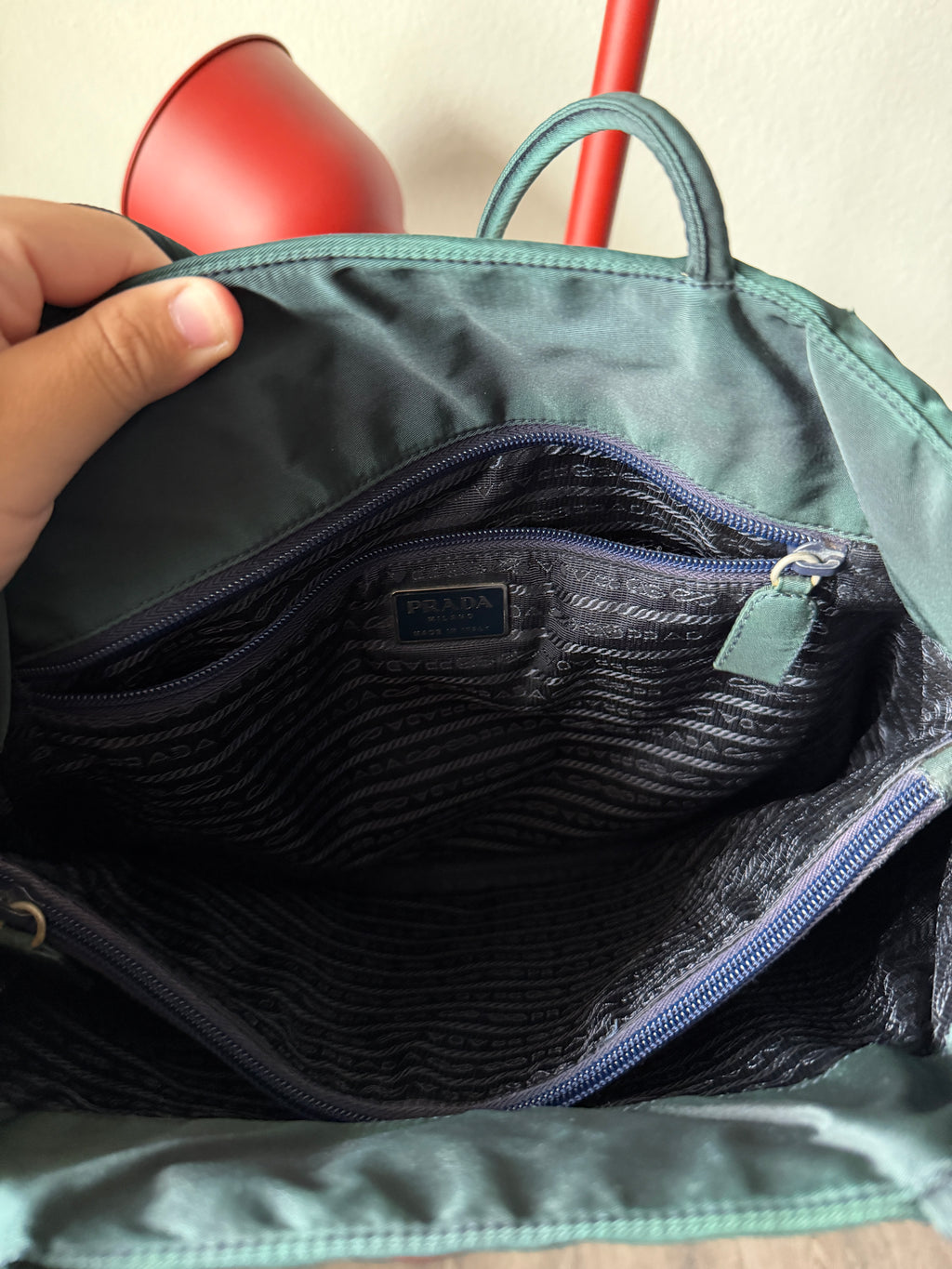 Prada Milano Nylon Ebano Handle Bag