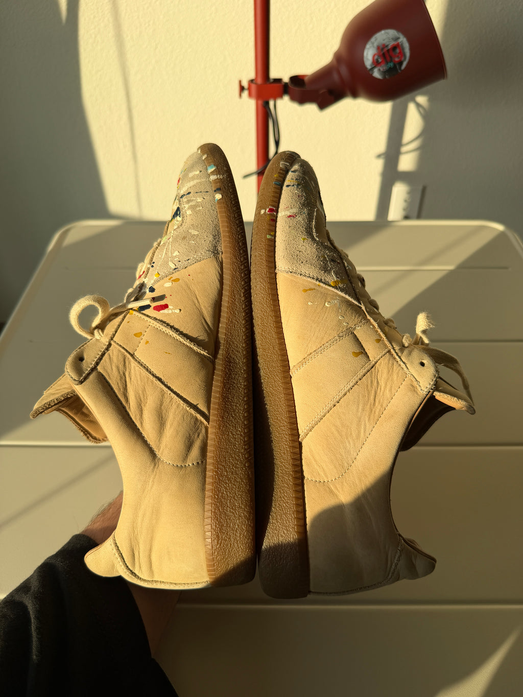 Maison Margiela Beige Paint Splatter Gats 44/11