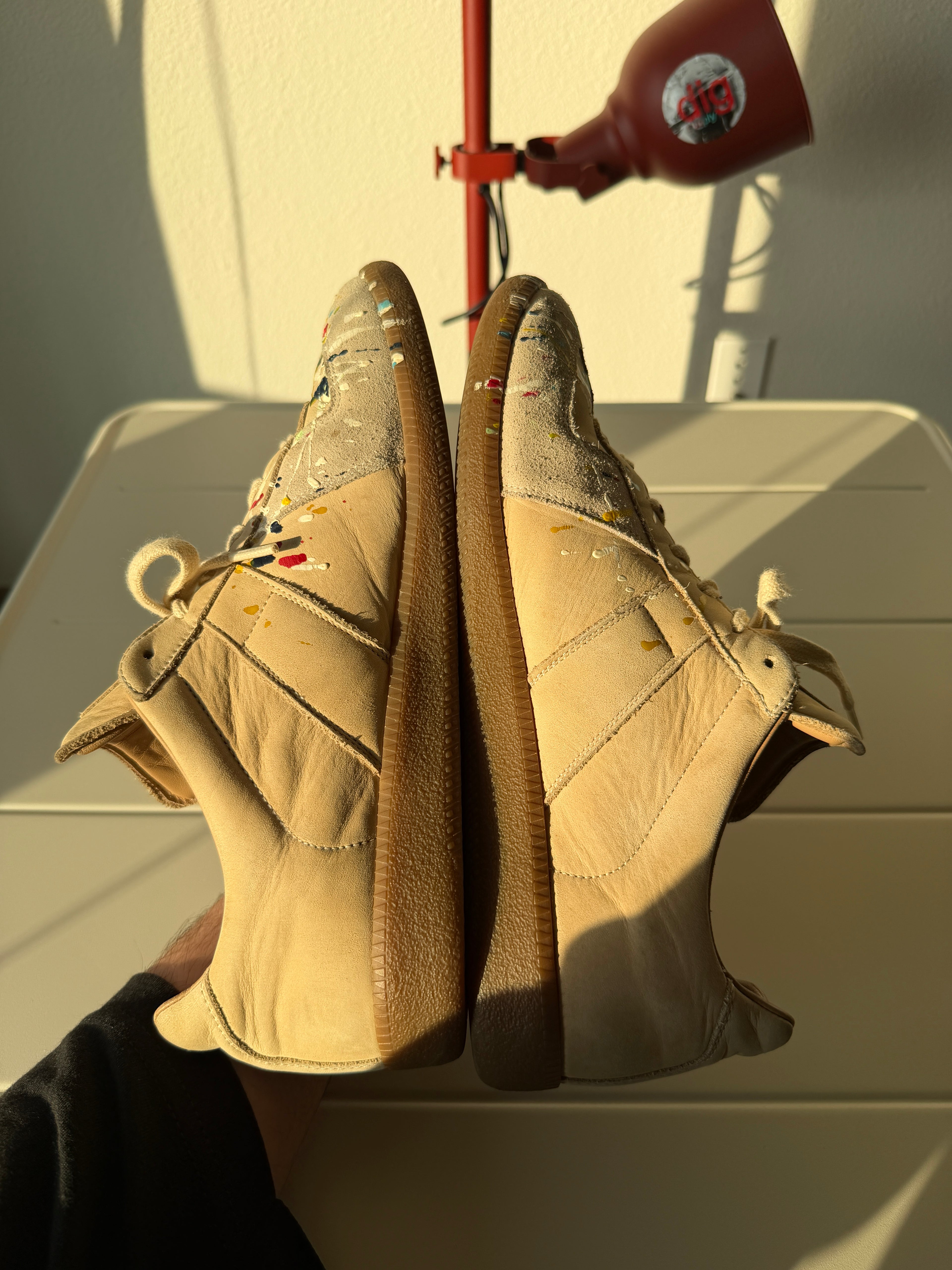 Maison Margiela Beige Paint Splatter Gats 44/11