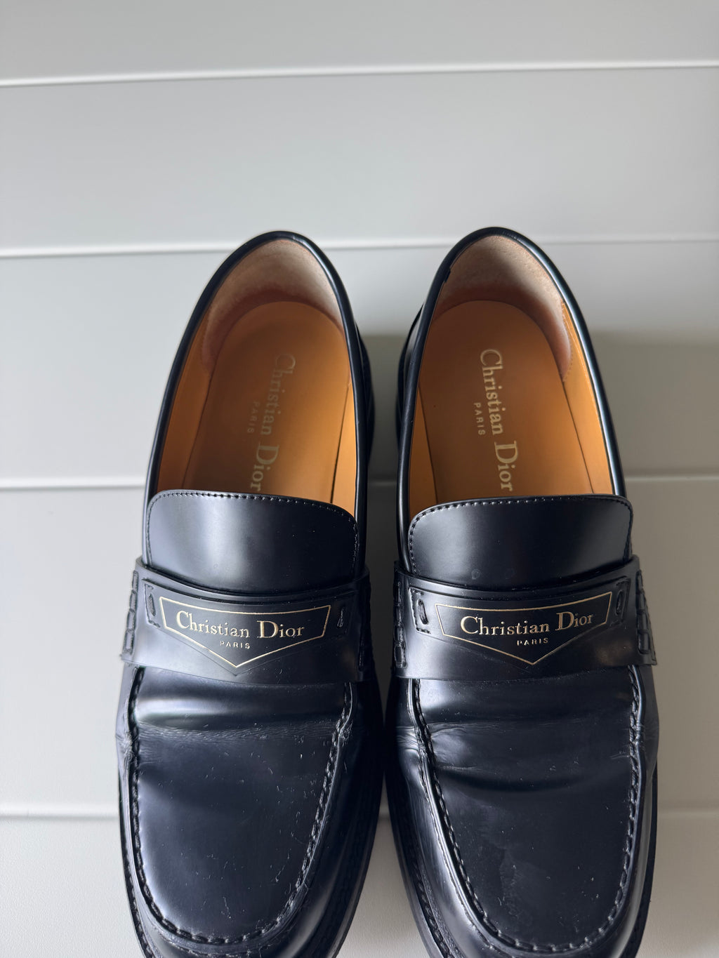Dior Women’s Platform Black Leather Loafers 38/8
