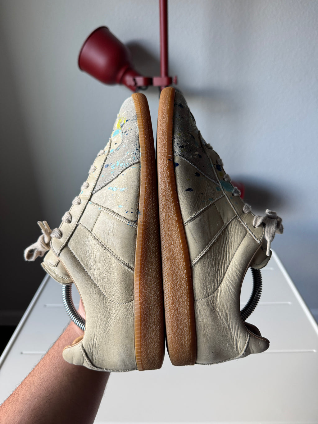 Maison Margiela Grey Paint Splatter Gats 42.5/9.5