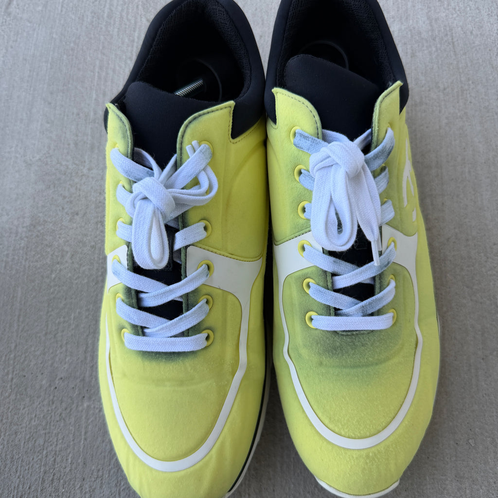 Chanel Neon Yellow Neoprene Runners 43/10