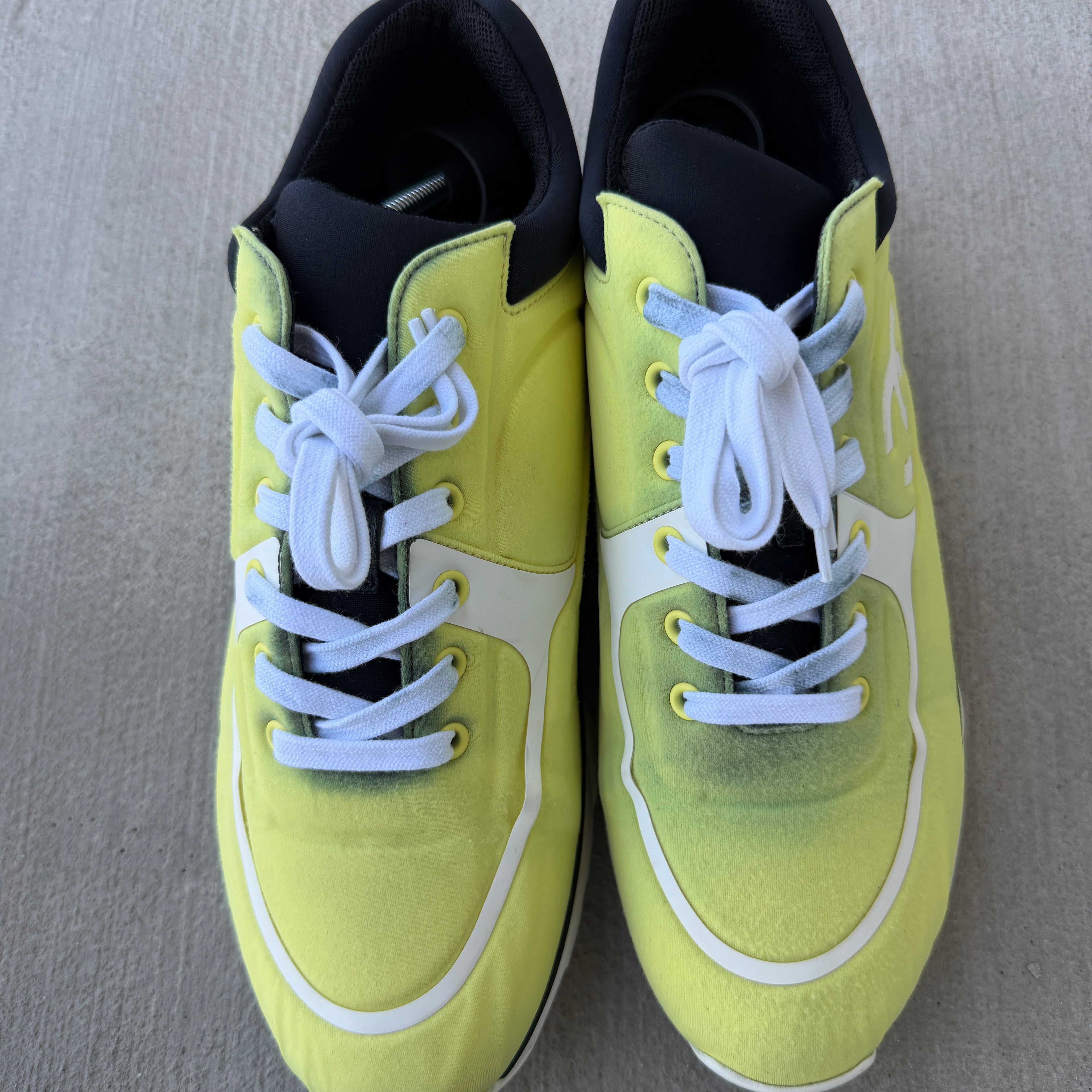 Chanel Neon Yellow Neoprene Runners 43/10