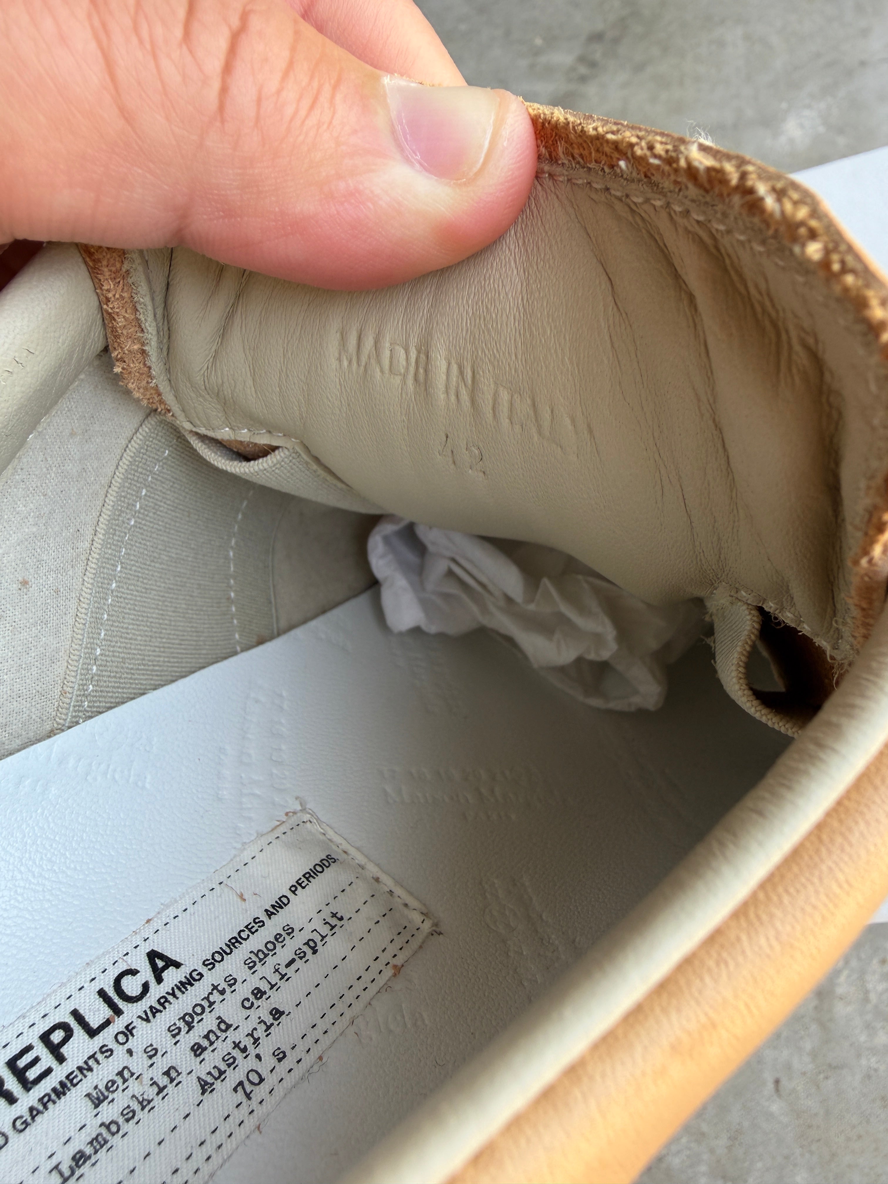 Maison Margiela Vachetta Tan Leather Gats 42/9