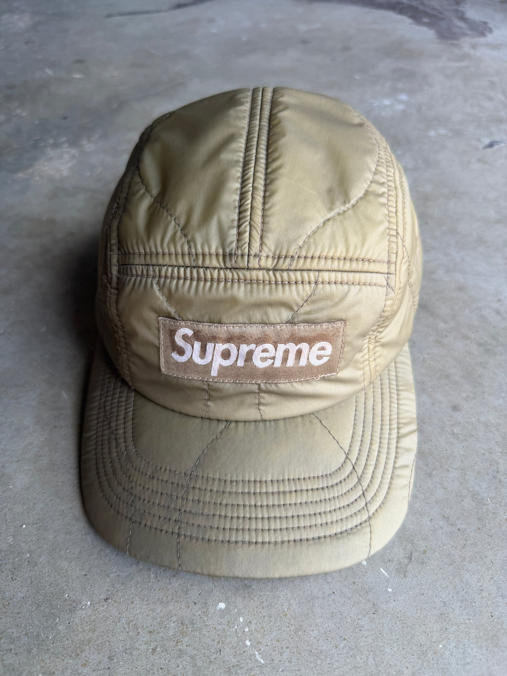 Supreme Olive Quilted Camp Cap