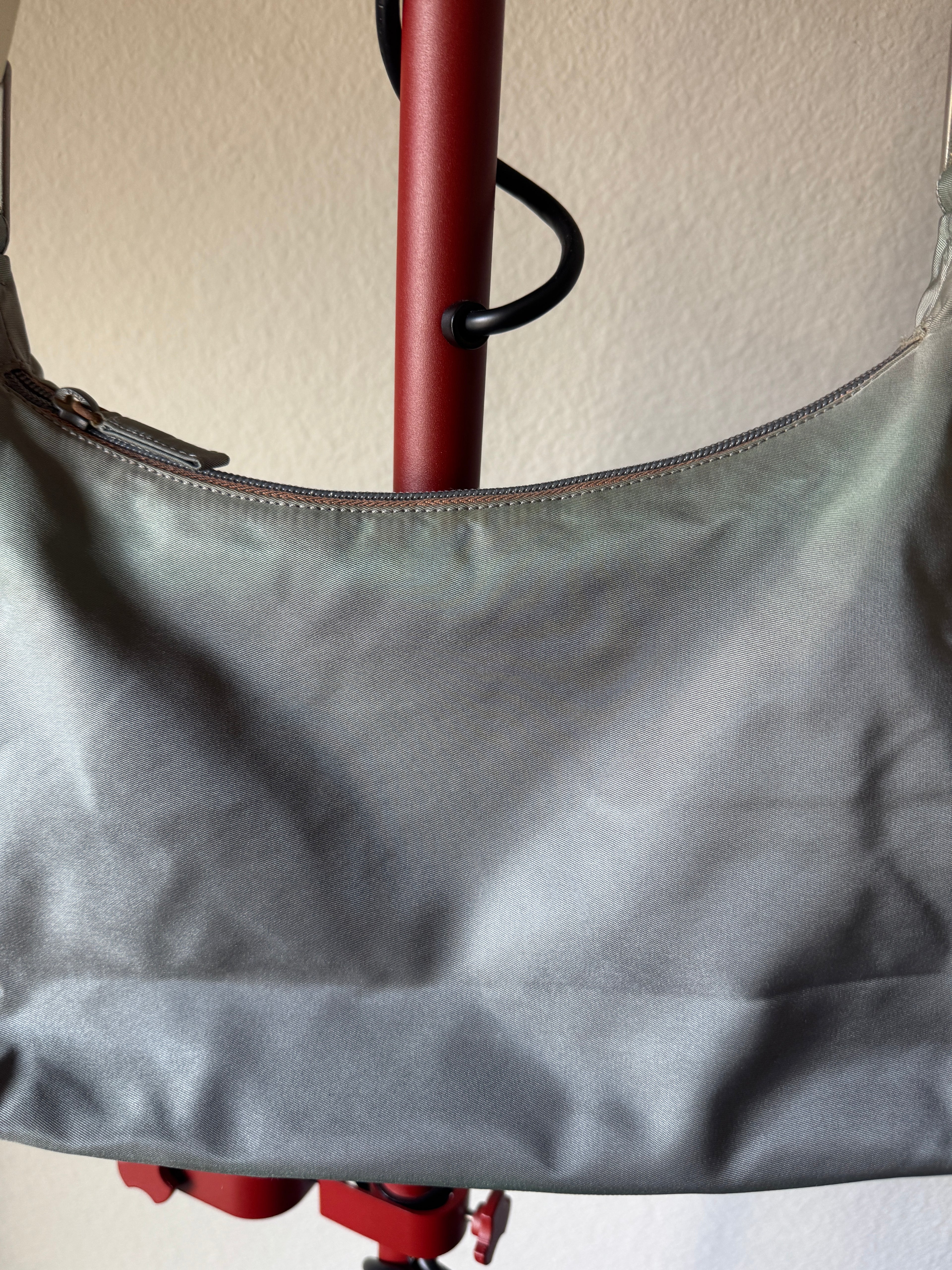Prada Milano Argento Metal Handle Nylon Bag