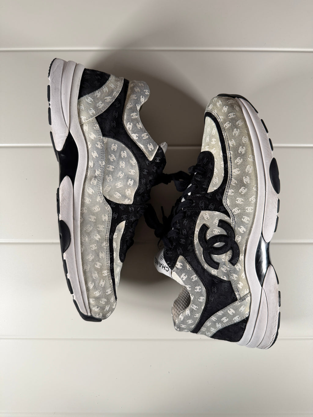 Chanel CC Monogram Suede Runner 46/13