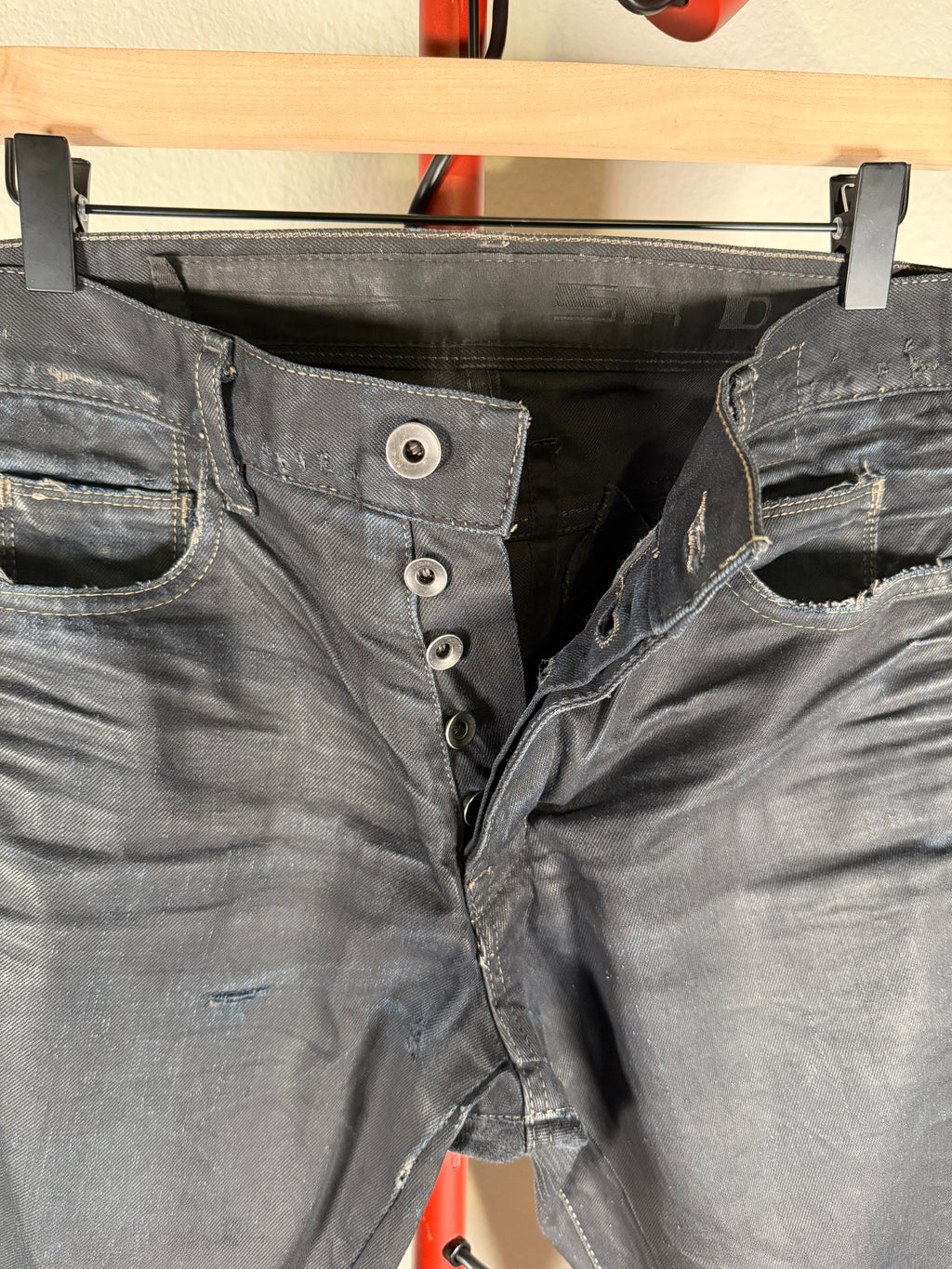 Rick Owens FW08 Black Waxed Denim 34