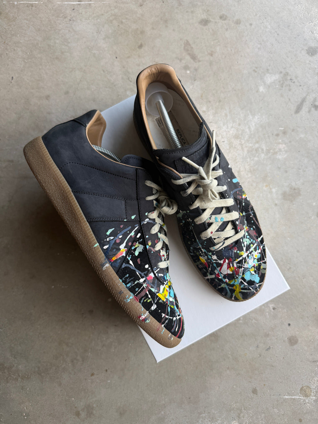 Maison Margiela Black Paint Splatter Gats 45/12
