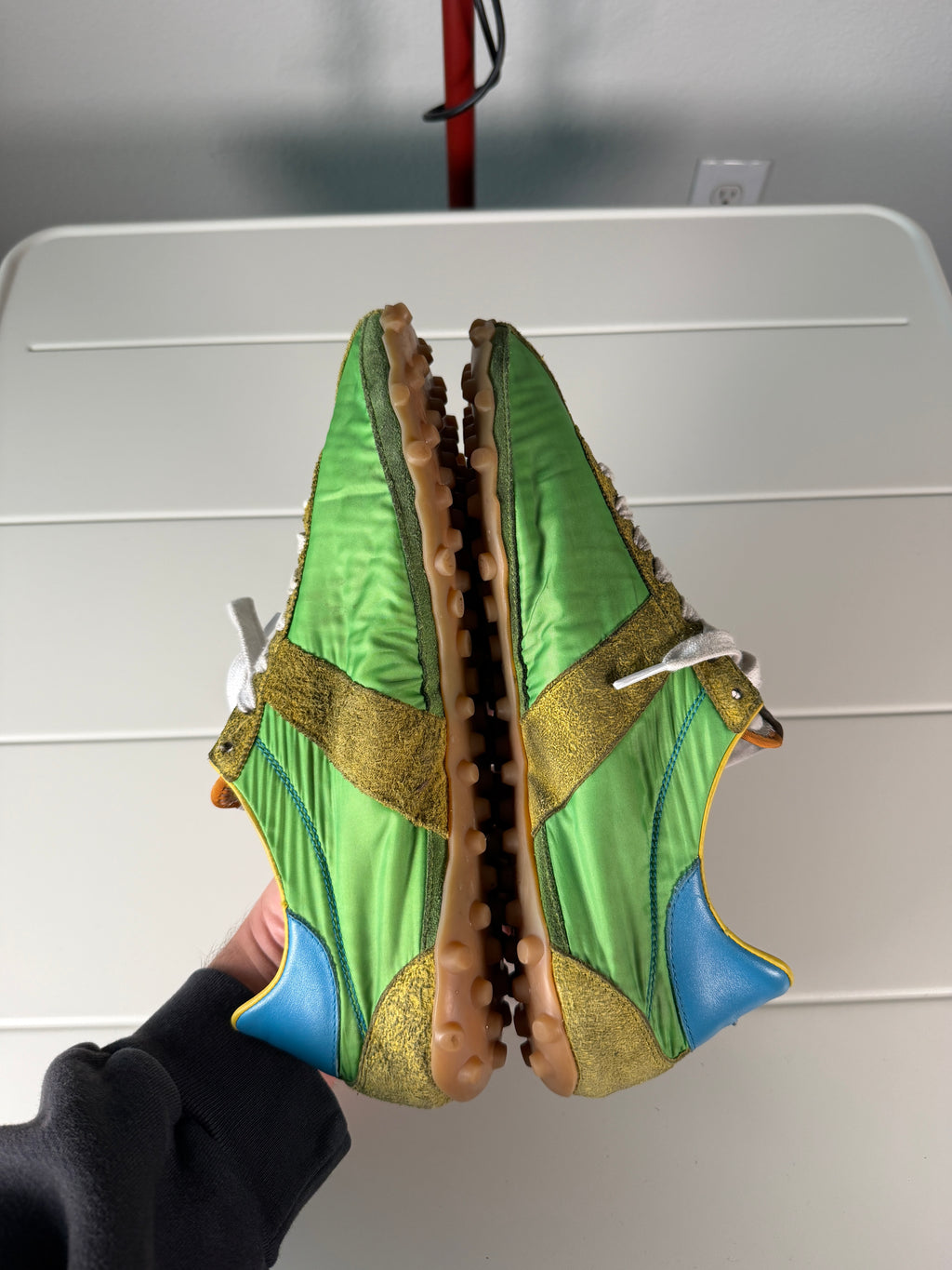 Maison Margiela Green Nylon Sprinter Sneakers 44/11