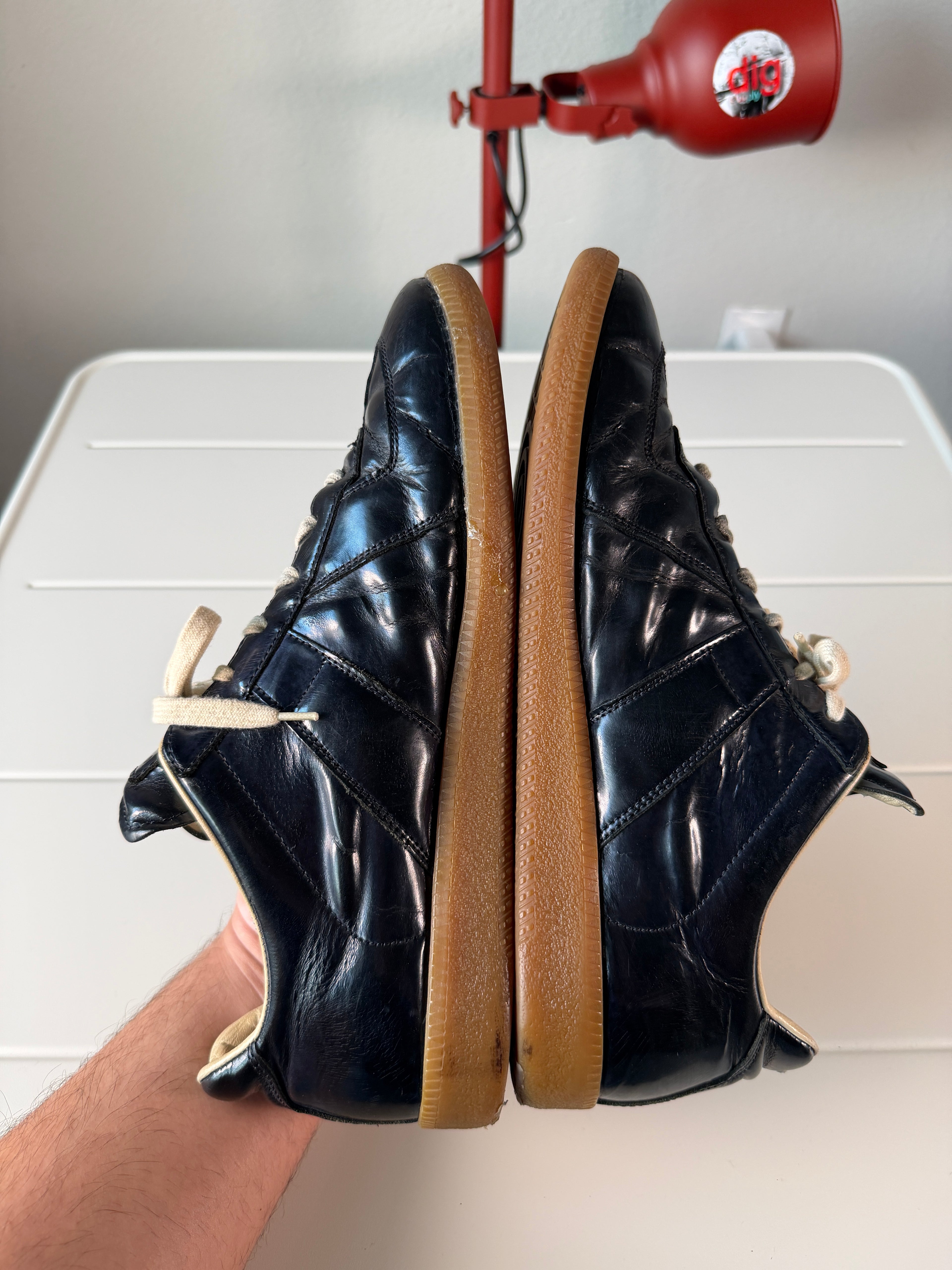Maison Margiela Patent Leather Black Gum Gats 43/10