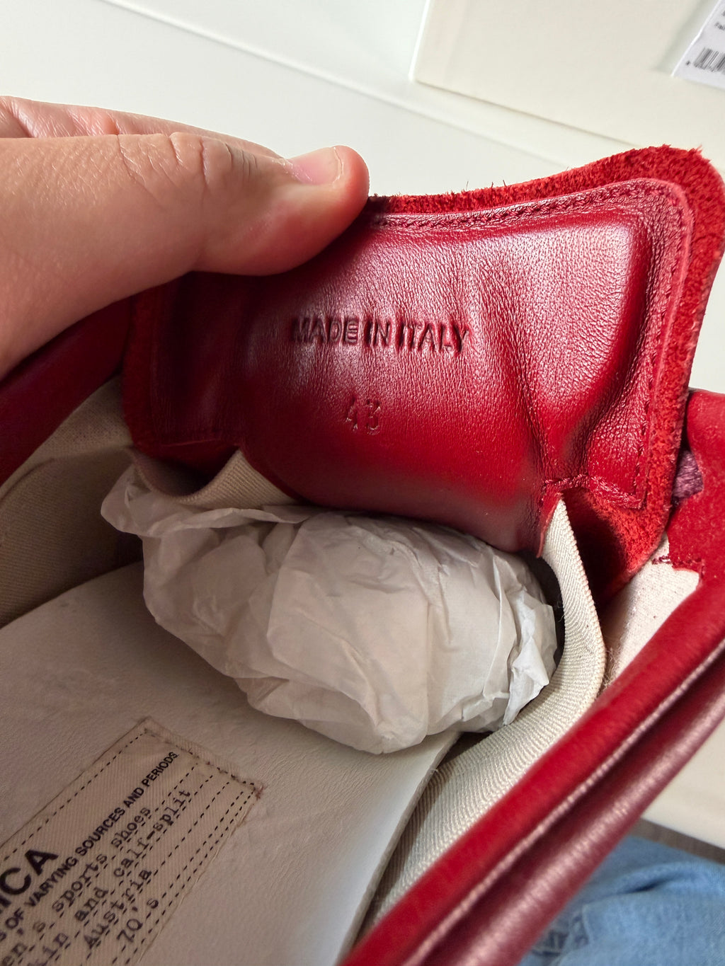 Maison Margiela Wine Red Gats 43/10