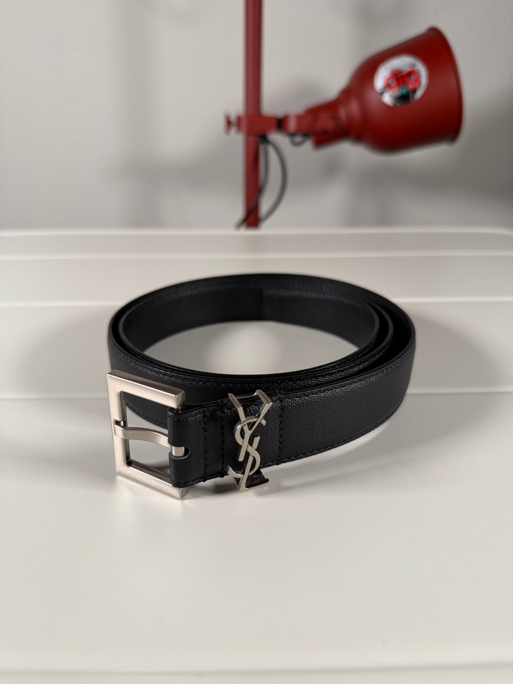 Saint Laurent Mini YSL Logo Leather Belt