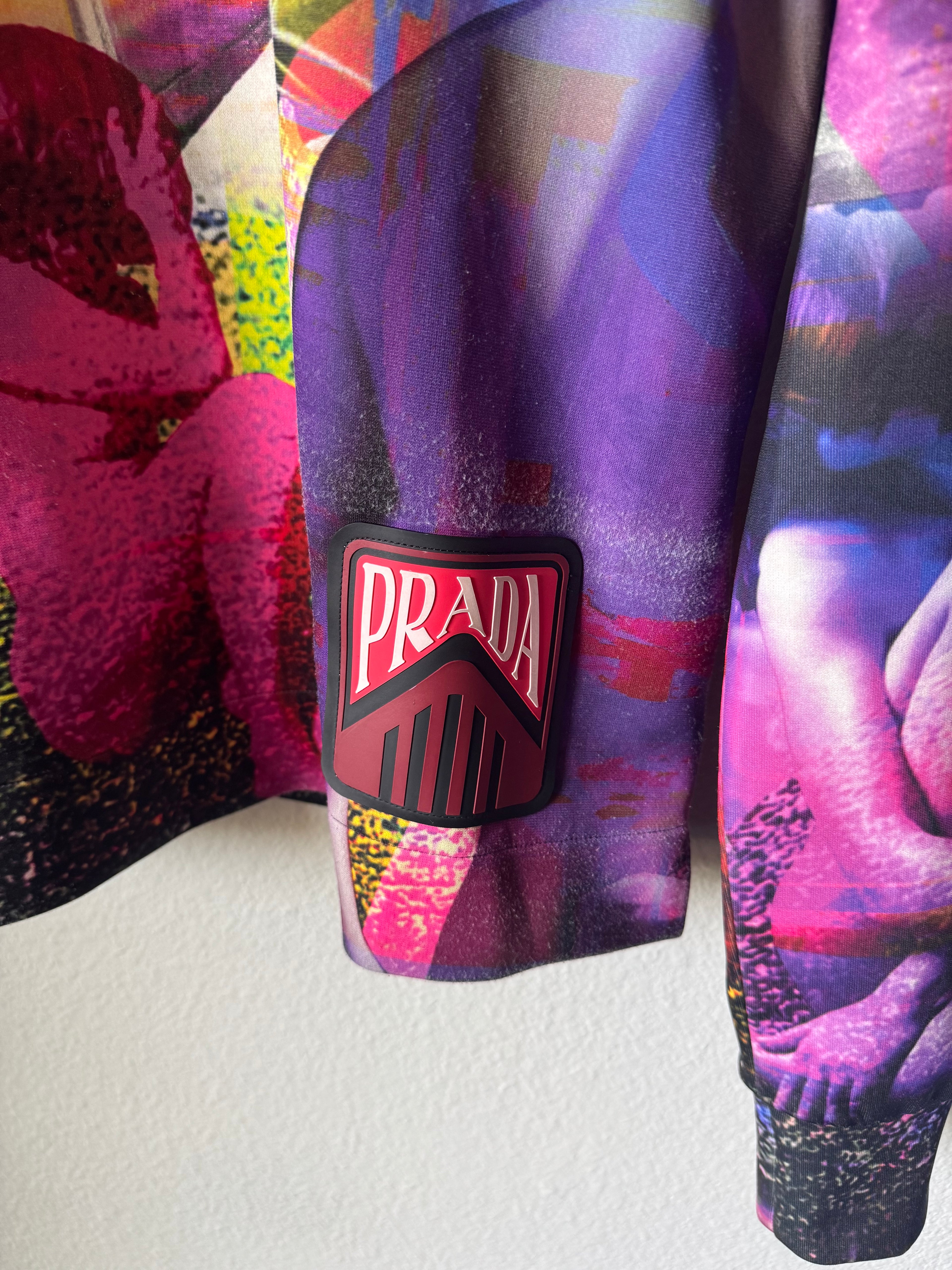 Prada Sample Psychedelic Quarter Zip Shirt L