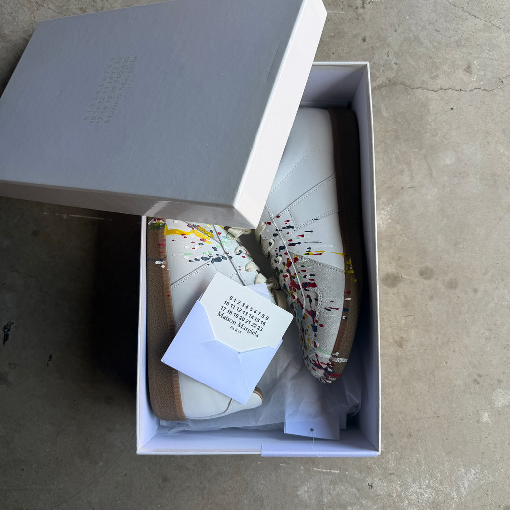 Maison Margiela White Paint Splatter Gats 41.5/8.5