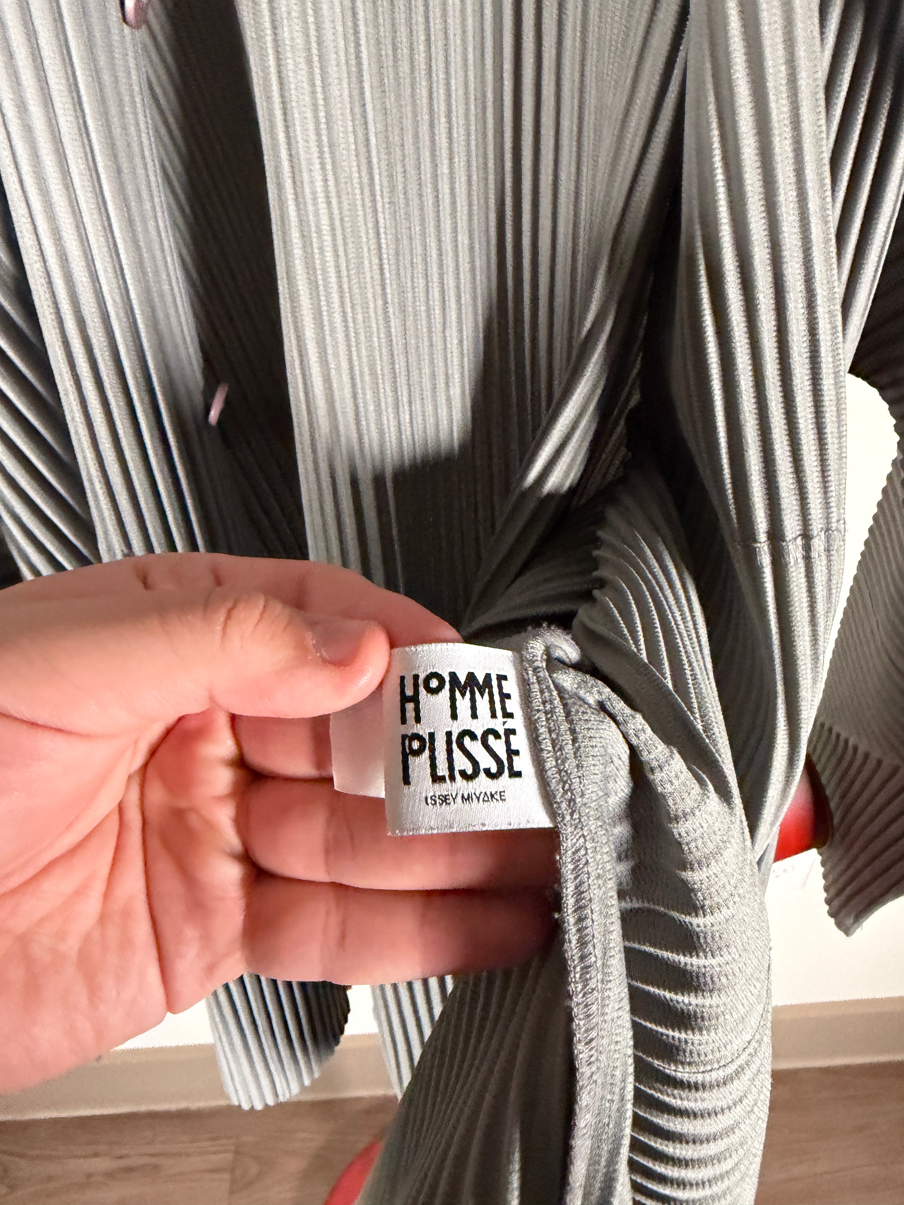 Issey Miyake Homme Plisse Grey Pleated Button Up Shirt 4/XL