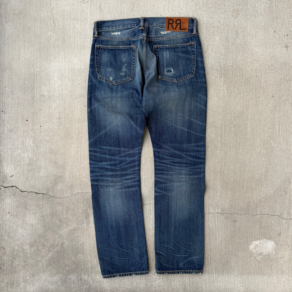 Double RL Ralph Lauren Distressed Slevedge Denim 30x31