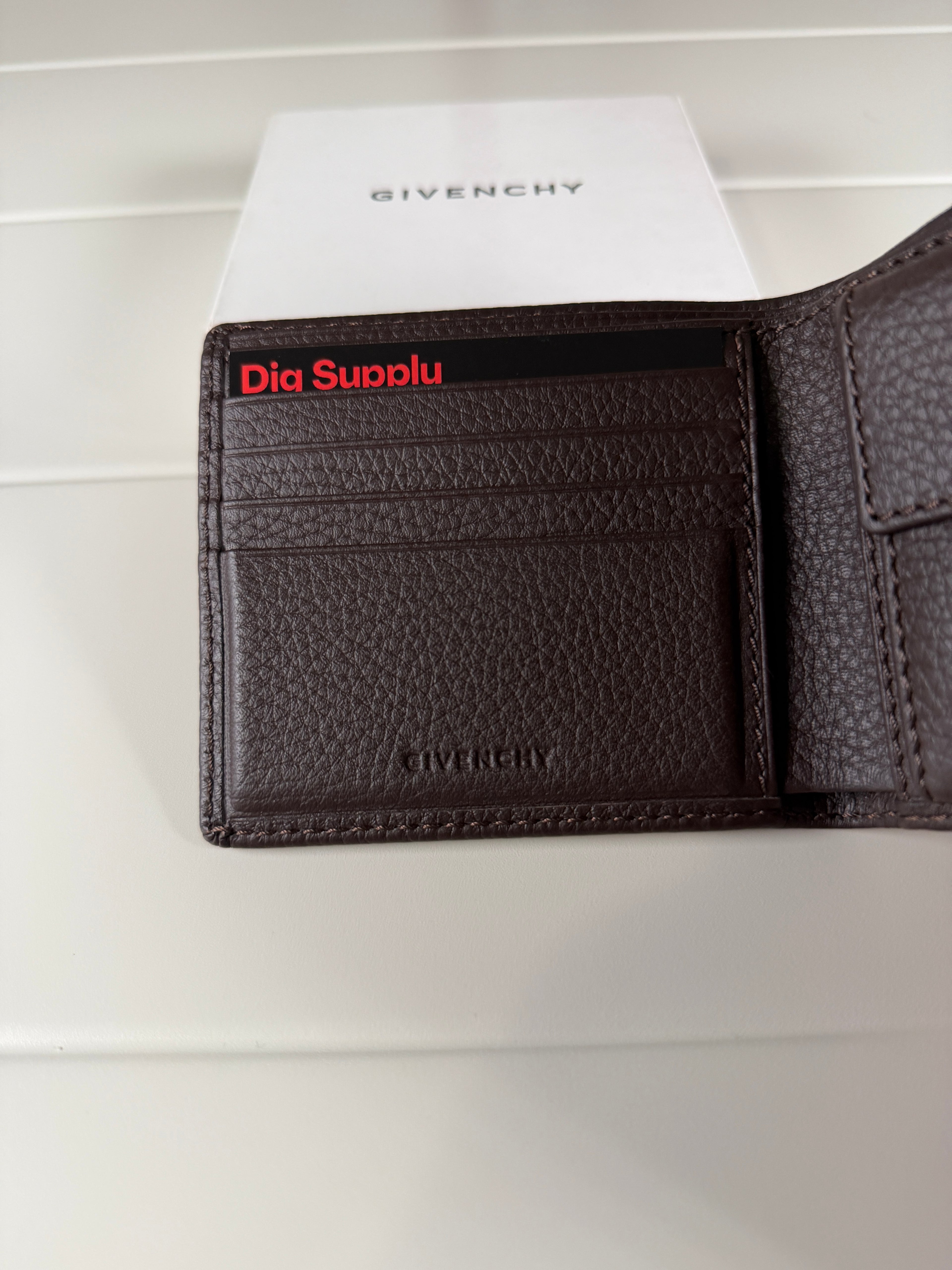 Givenchy 4G Brown Leather Bifold Wallet