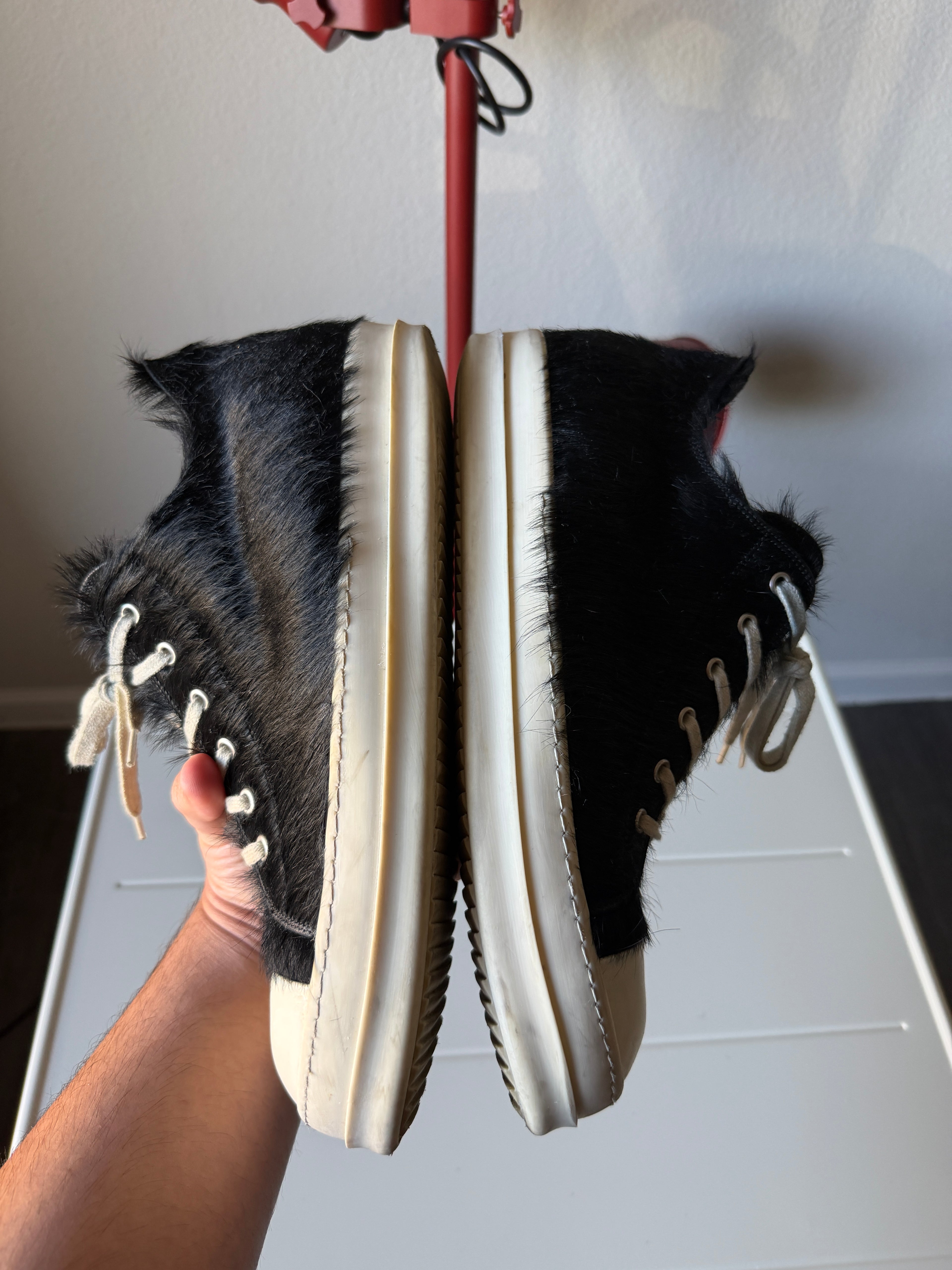 Rick Owens Pony Hair Ramones Low 45/12