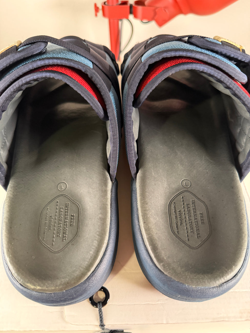 Visvim Christo Two-Tone Blue/Red Sandals L