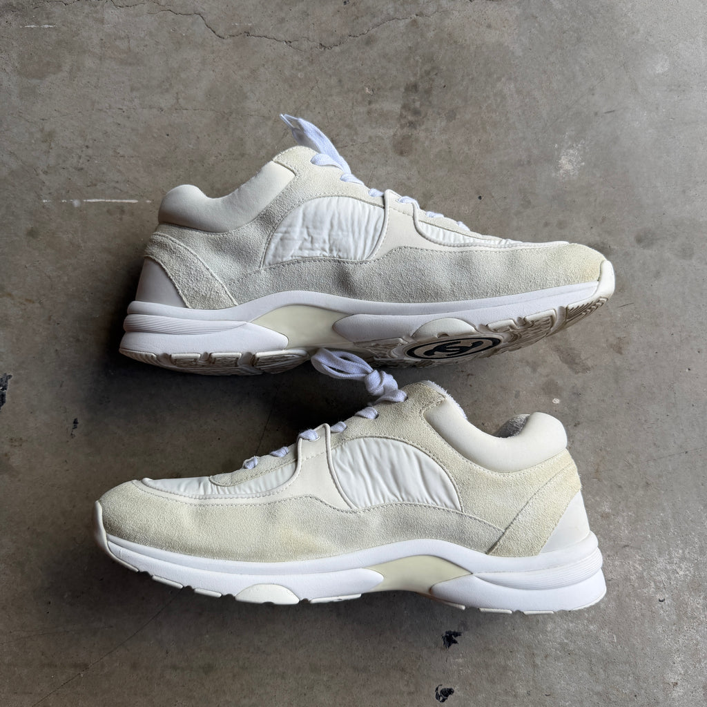 Chanel White Runners 45/12