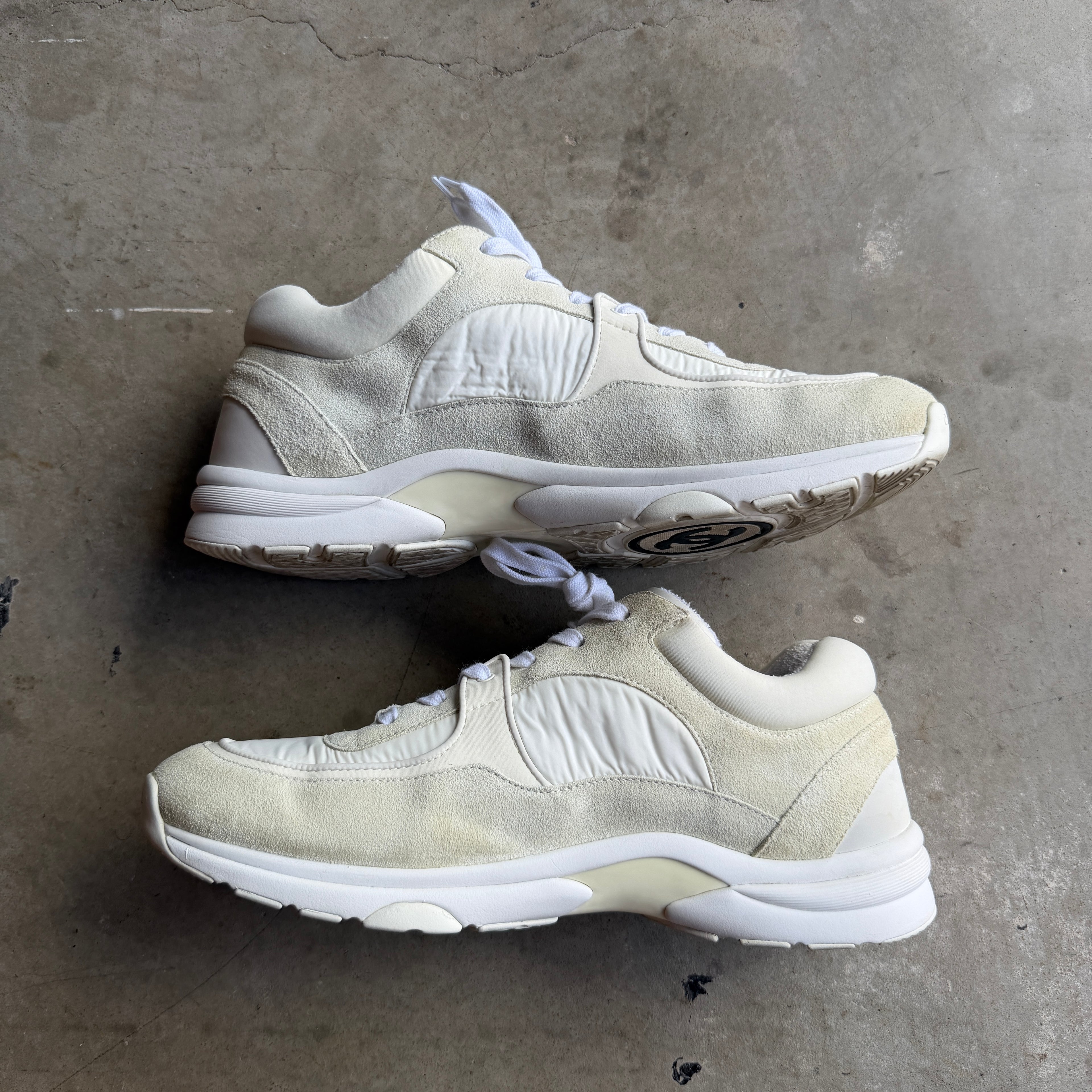 Chanel White Runners 45/12