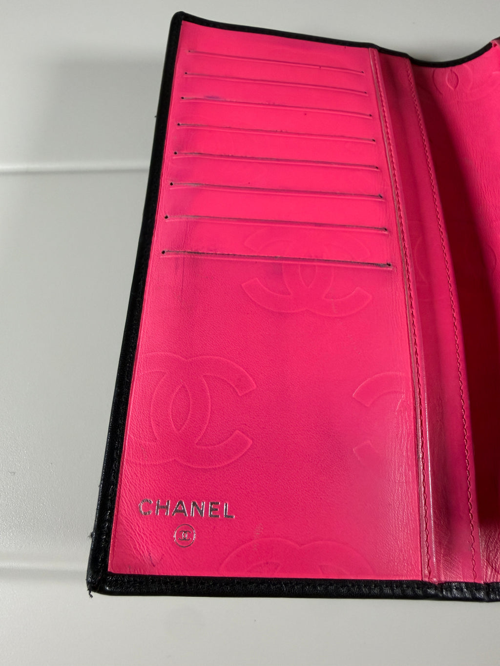 Chanel Cambone Ligne Black Quilted Leather Long Wallet