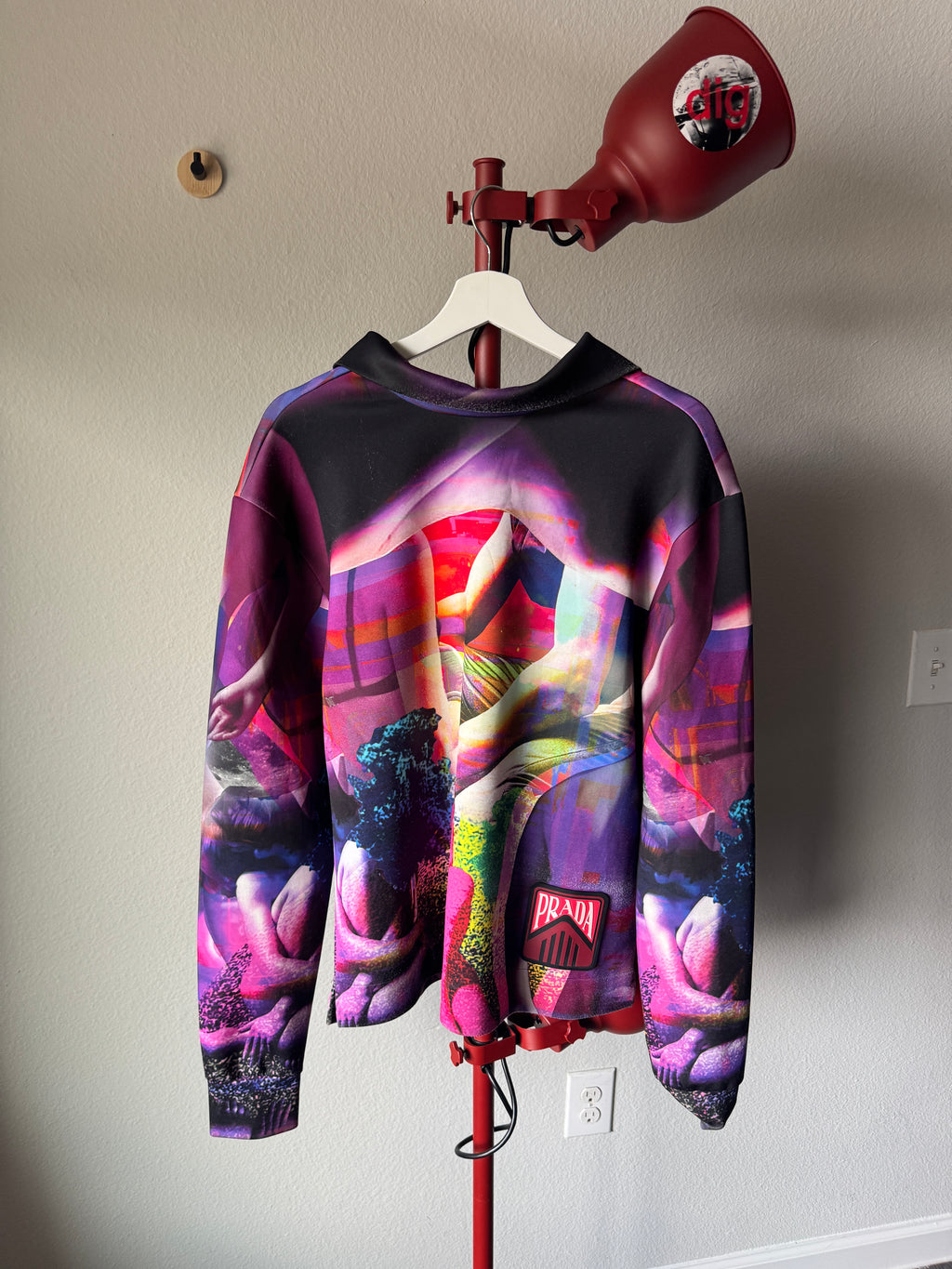 Prada SS/19 Sample Psychedelic Quarter Zip Polo Shirt L