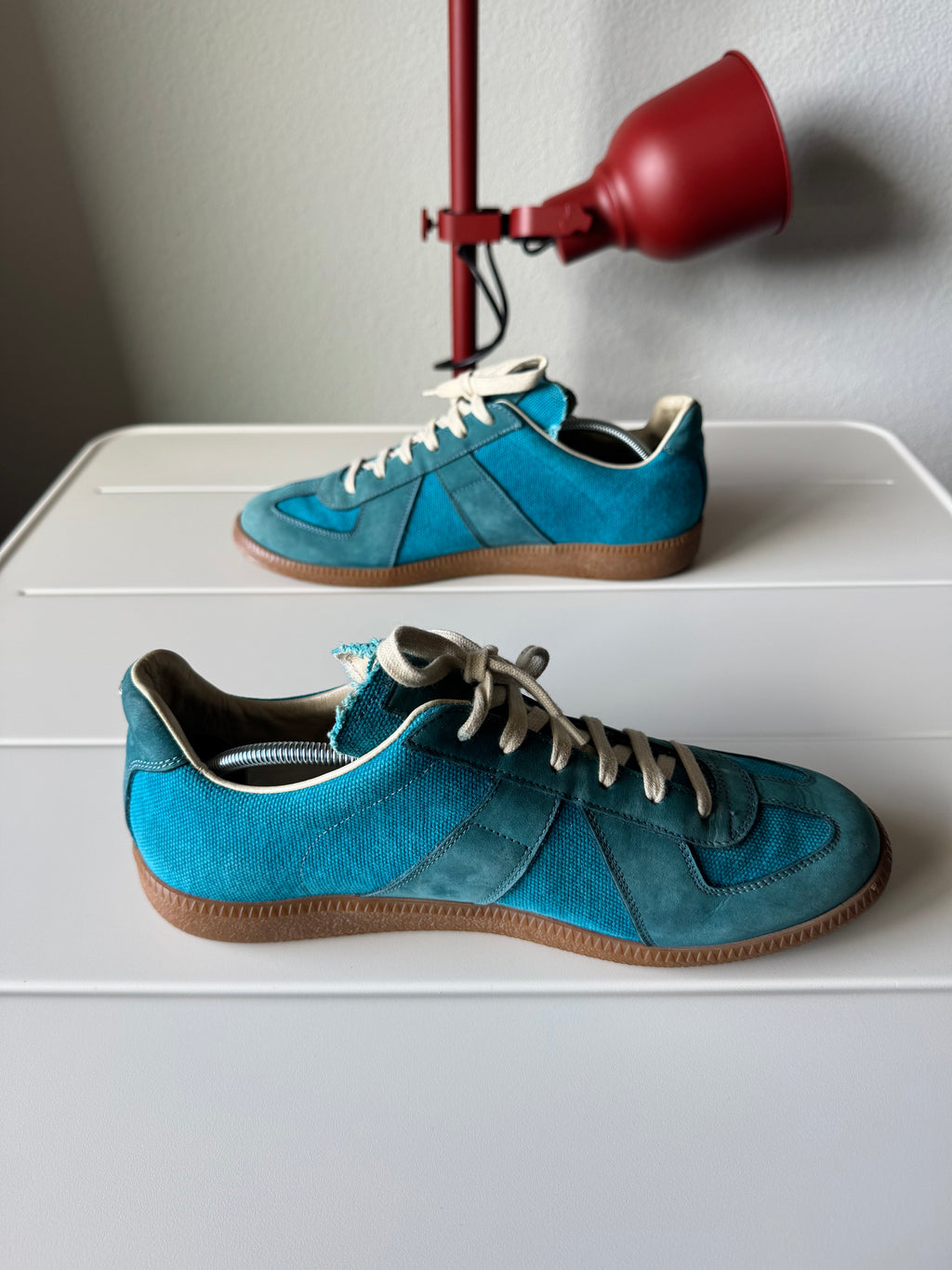 Maison Margiela Canvas Suede Aqua Blue Gats 42/9