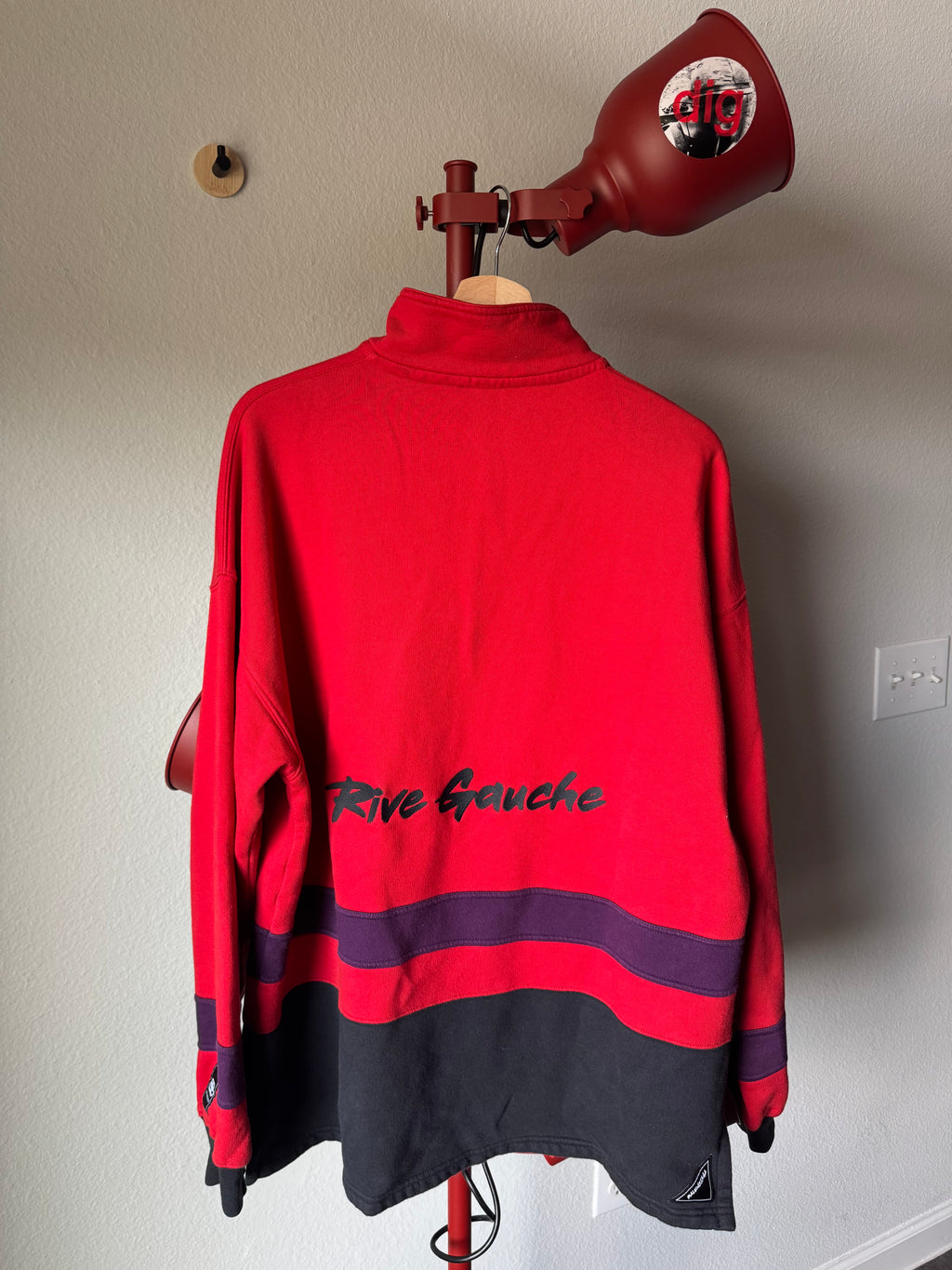 Balenciaga Quarter Zip Rive Gauche Sweatshirt Red M