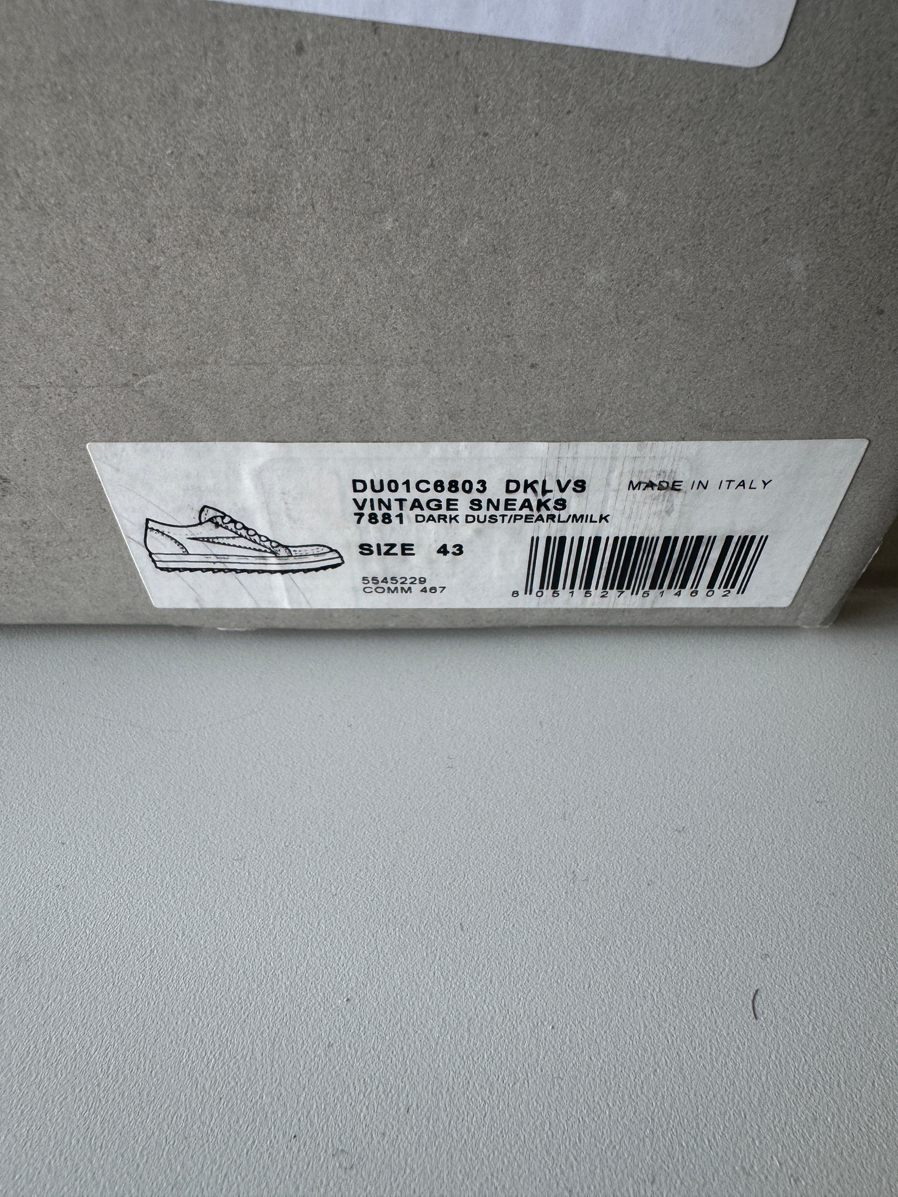 Rick Owens Olive Green Canvas Vans Vintage Sneakers 43/10
