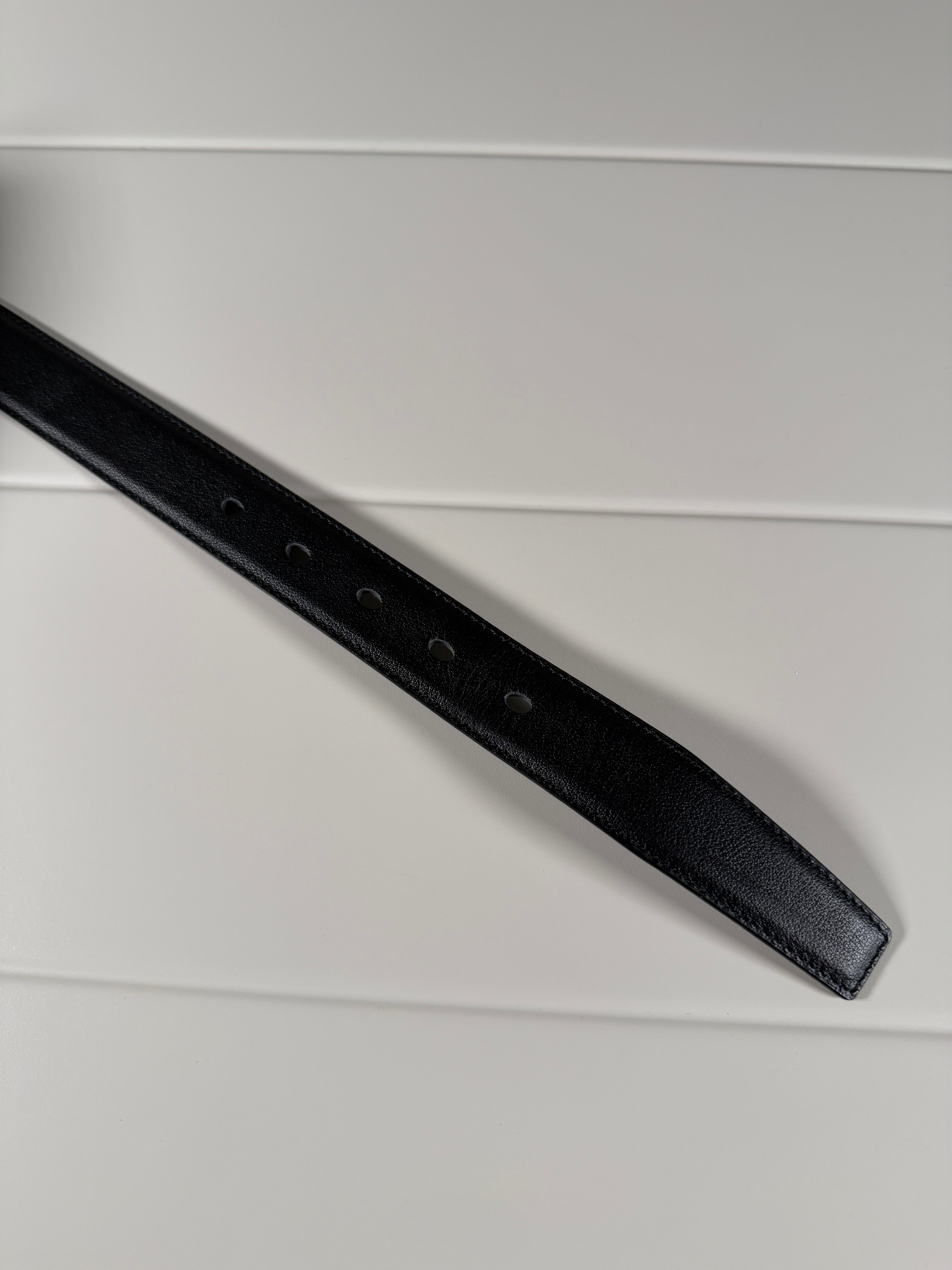 Saint Laurent Mini YSL Logo Leather Belt