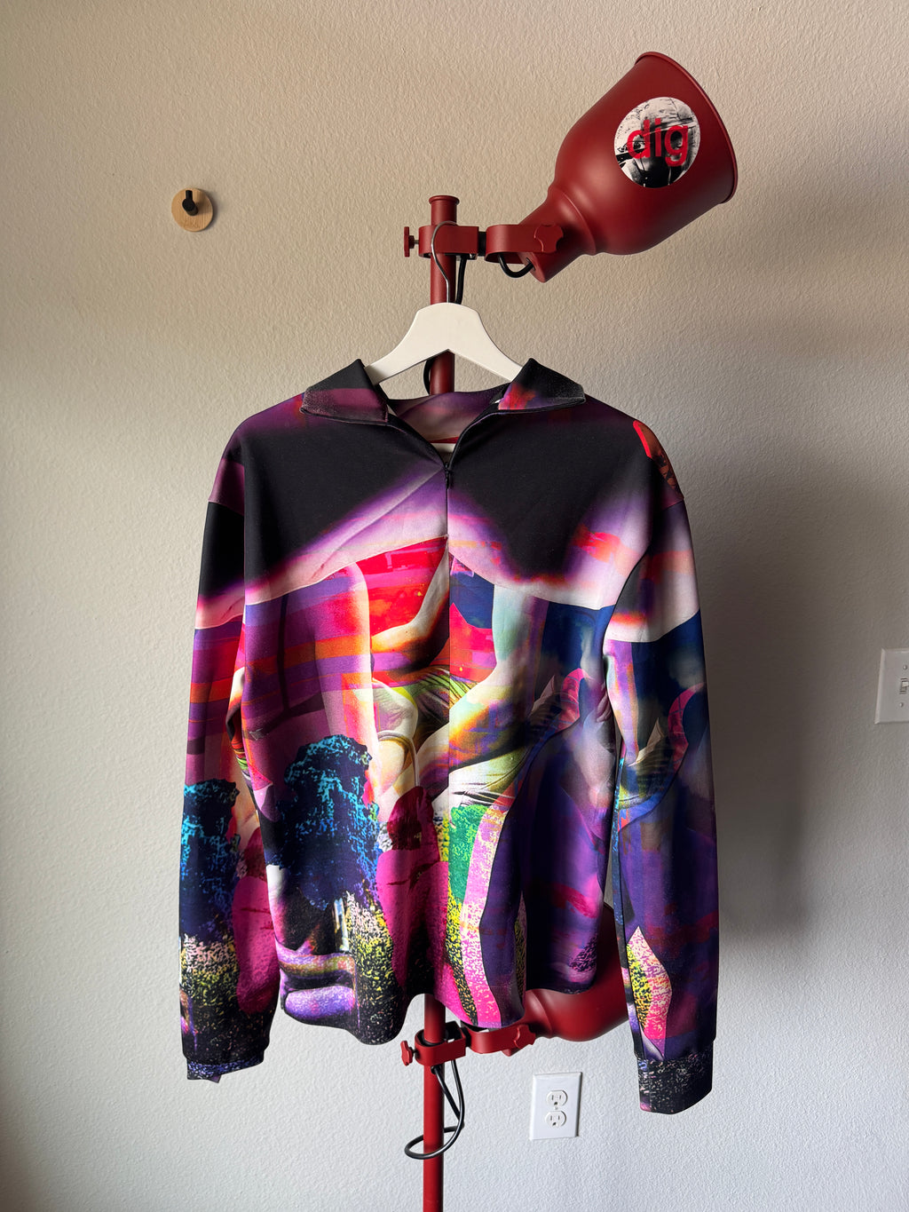 Prada SS/19 Sample Psychedelic Quarter Zip Polo Shirt L