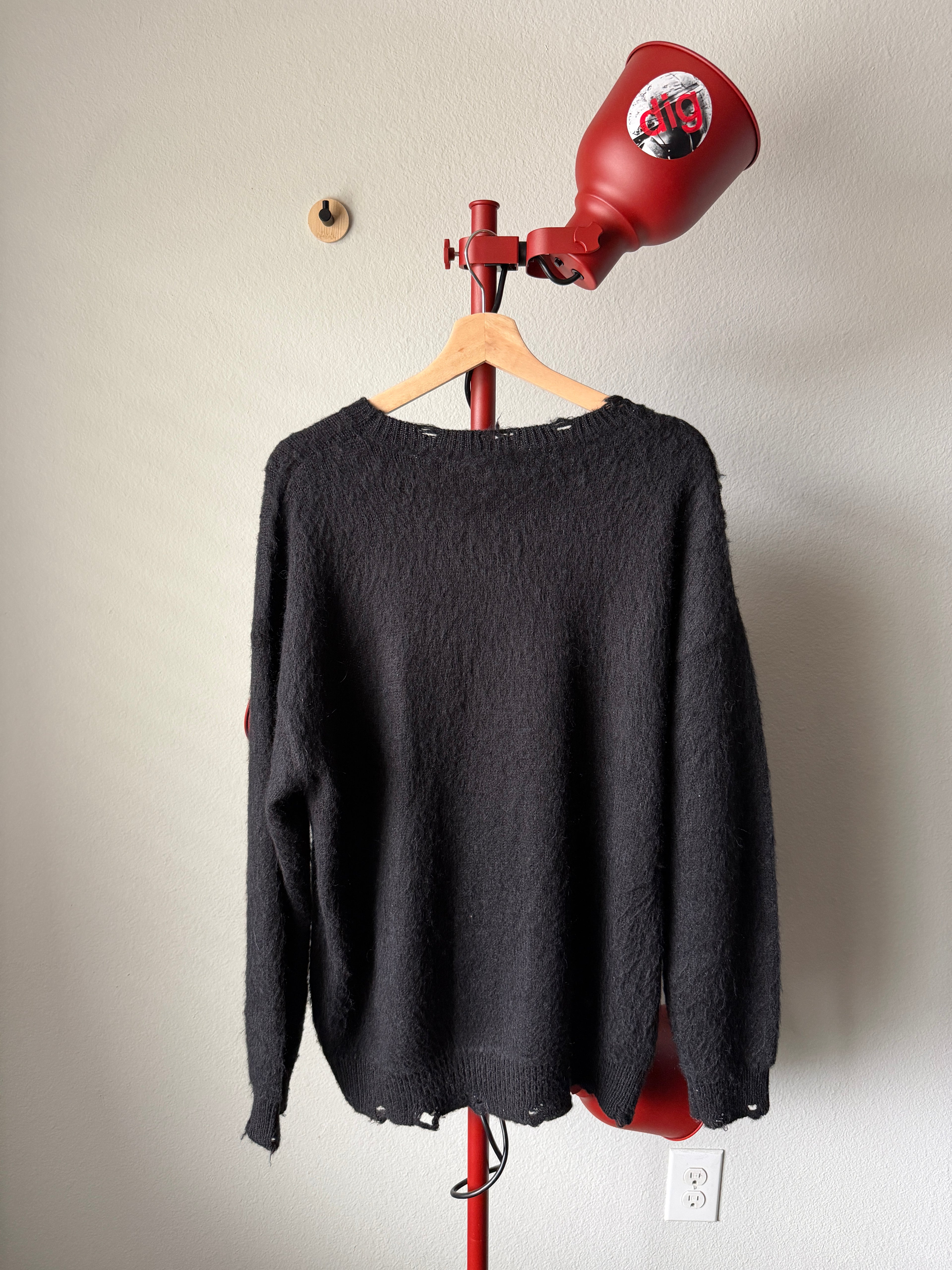 Saint Laurent Paris Playboy Mohair Distressed Sweater L
