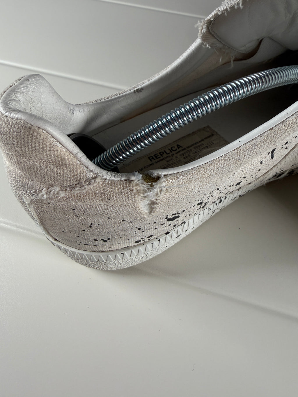 Maison Margiela White Black Canvas Paint Splatter Gats 42/9
