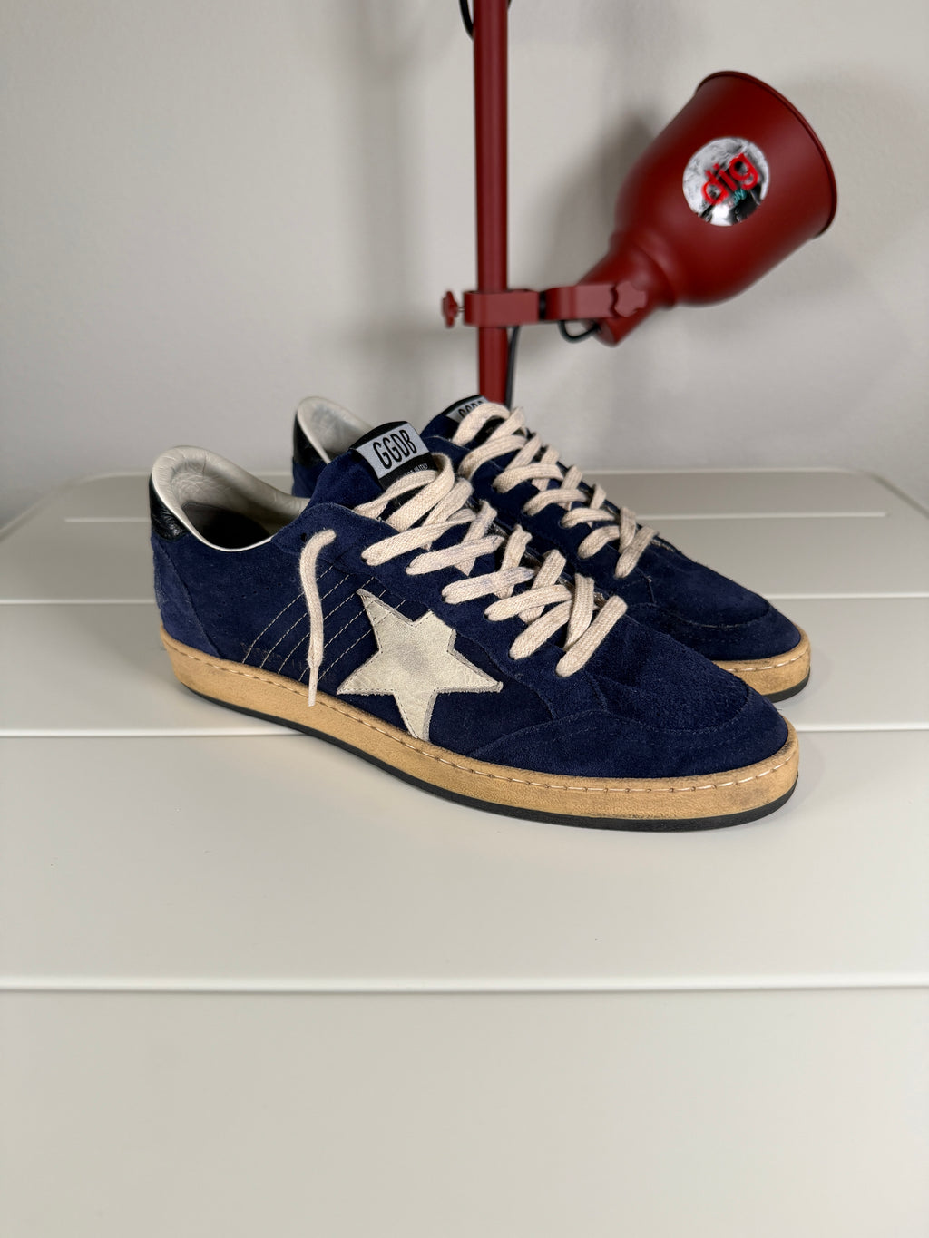 Golden Goose Navy Blue Suede Ballstars 41/8