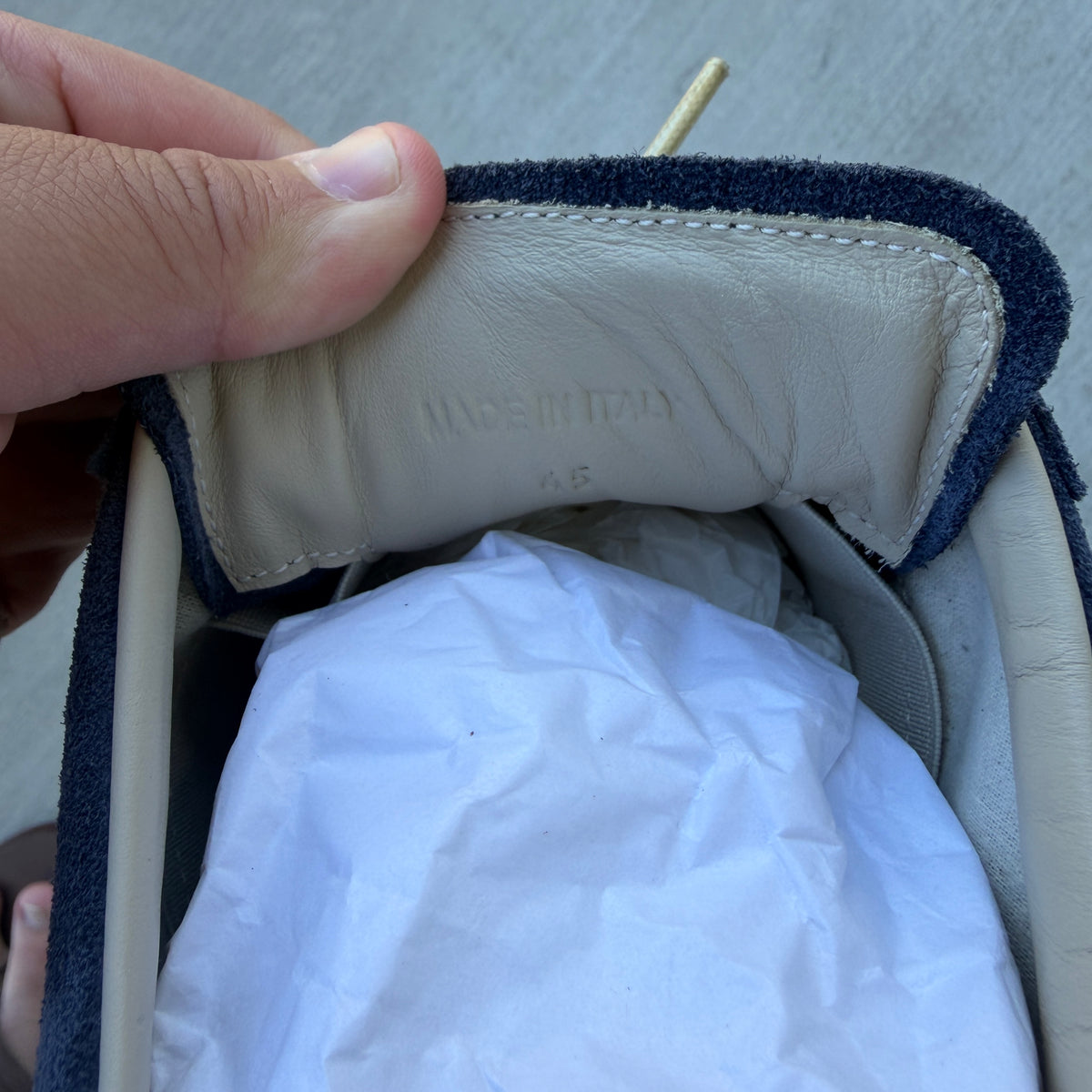 Maison Margiela “Reclica” Navy Suede Gats 45/12