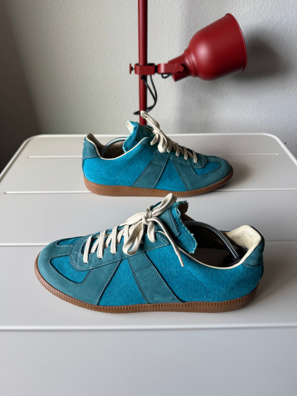 Maison Margiela Canvas Suede Aqua Blue Gats 42/9