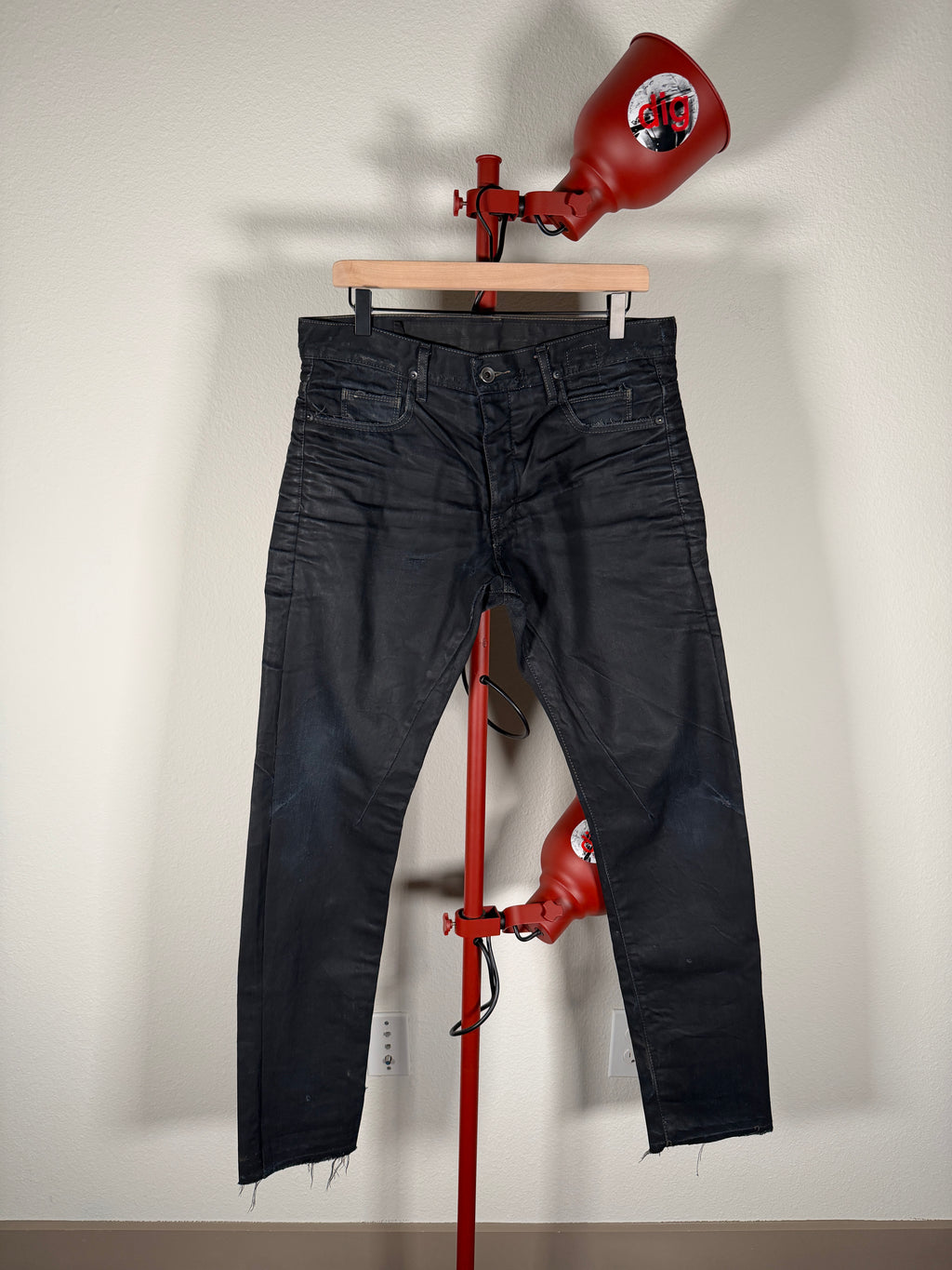 Rick Owens FW08 Black Waxed Denim 34