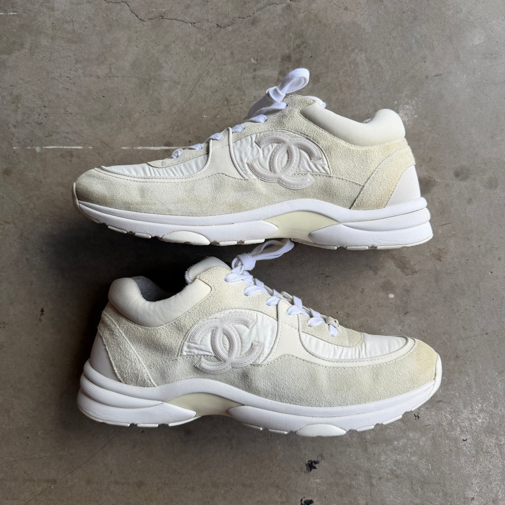 Chanel White Runners 45/12